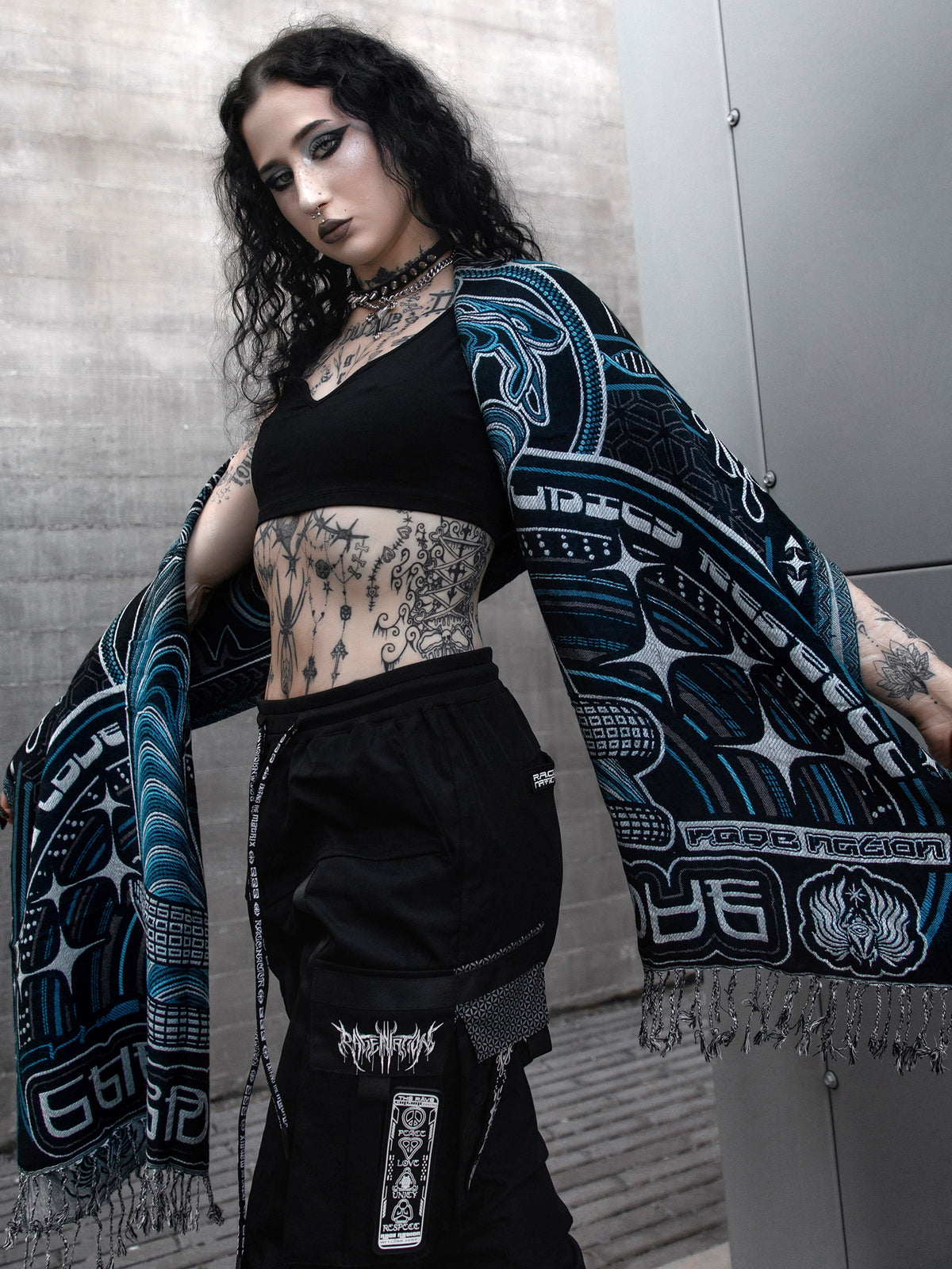 THE RAVE ✦ Electric Blue ✦ Double-Layered Shawl Shawls