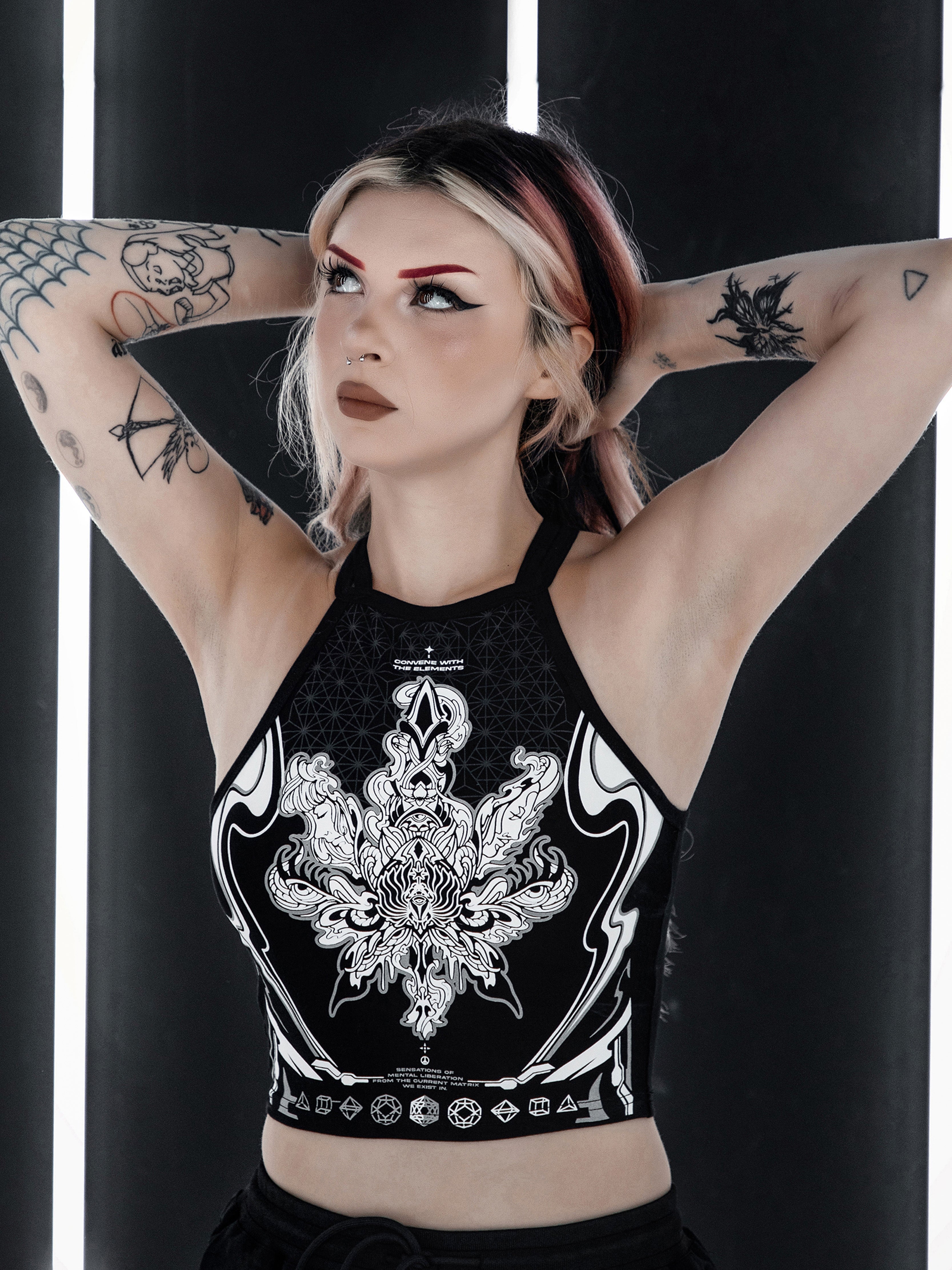 CONVENE WITH THE ELEMENTS ✦ High Neck Crop Top Crop Top