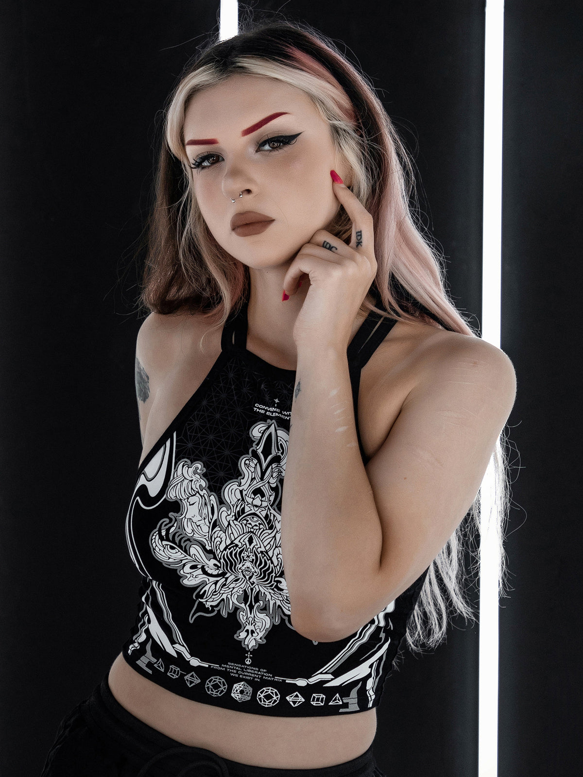 CONVENE WITH THE ELEMENTS ✦ High Neck Crop Top Crop Top