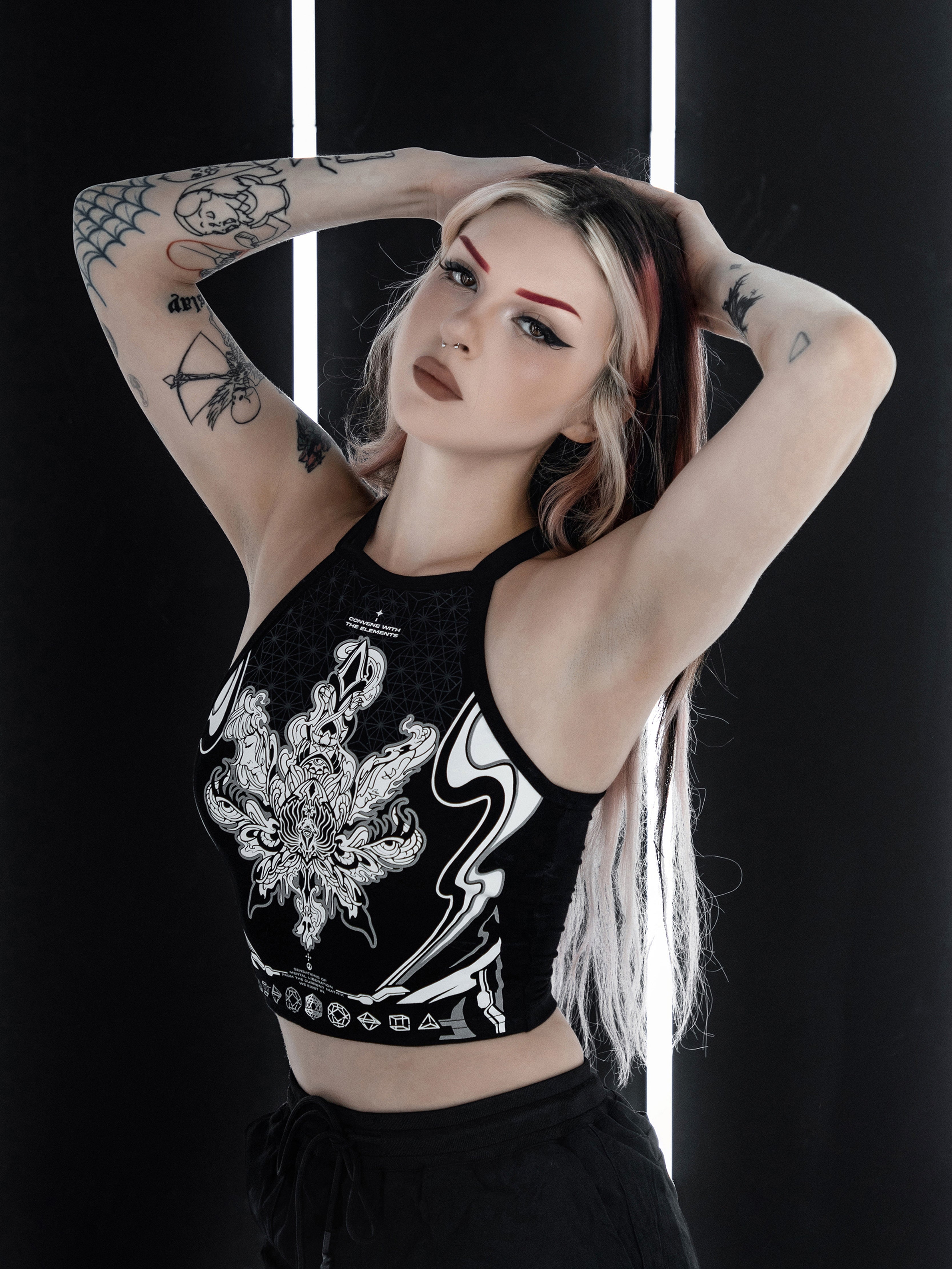 CONVENE WITH THE ELEMENTS ✦ High Neck Crop Top Crop Top