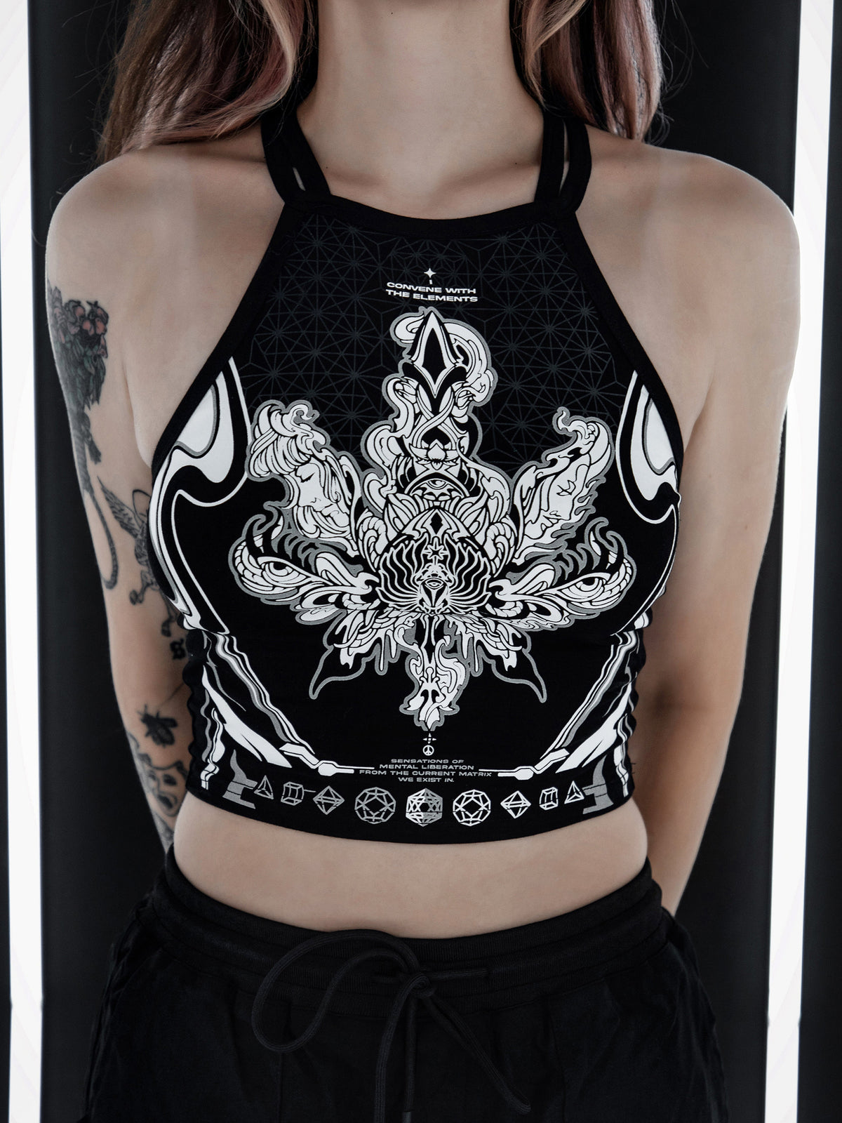 CONVENE WITH THE ELEMENTS ✦ High Neck Crop Top Crop Top