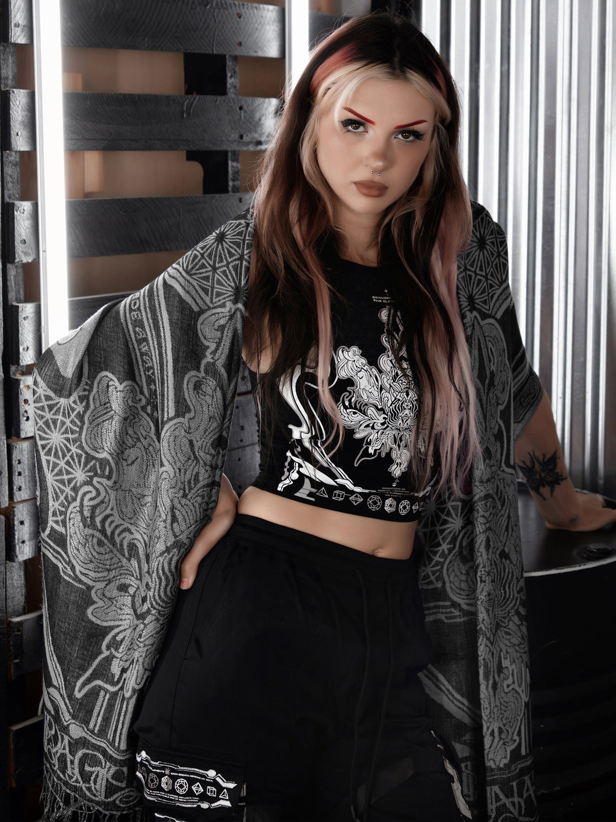 CONVENE WITH THE ELEMENTS ✦ PLATINUM MIST ✦ Festival Shawl Shawls