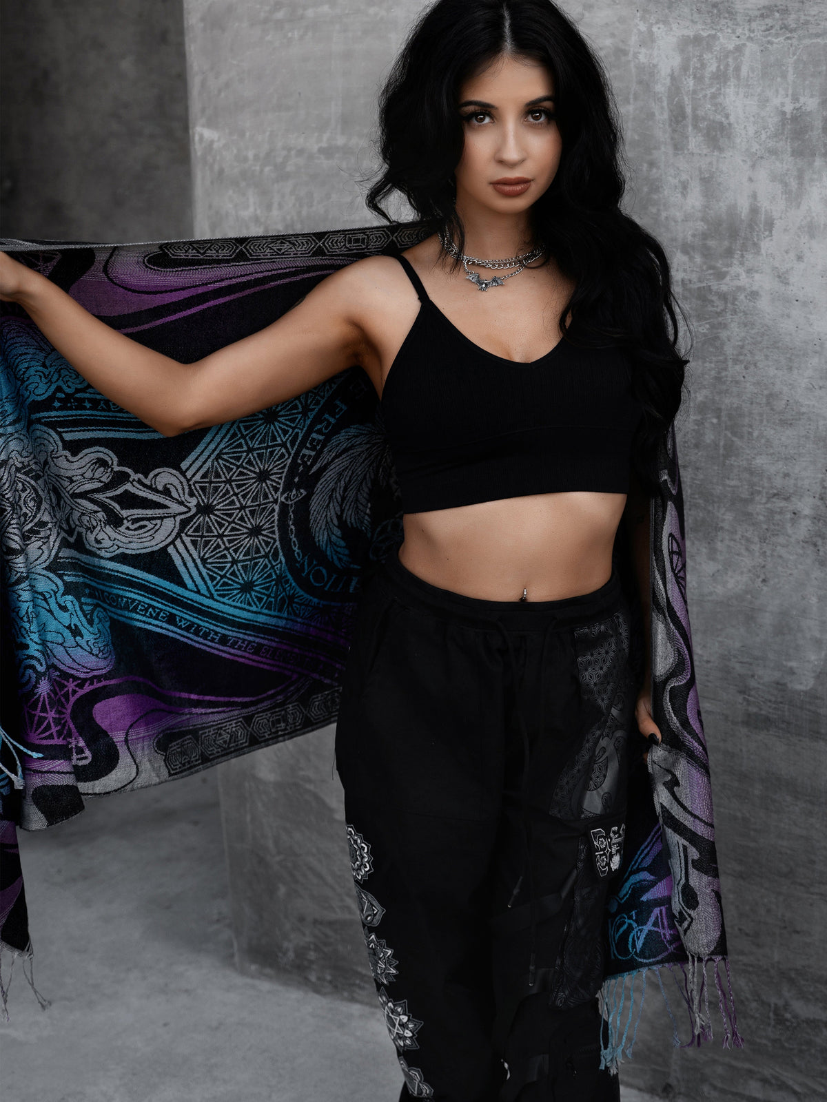 RESTOCKED ✦ CONVENE WITH THE ELEMENTS ✦ Amethyst Gradient ✦ Festival Shawl Shawls