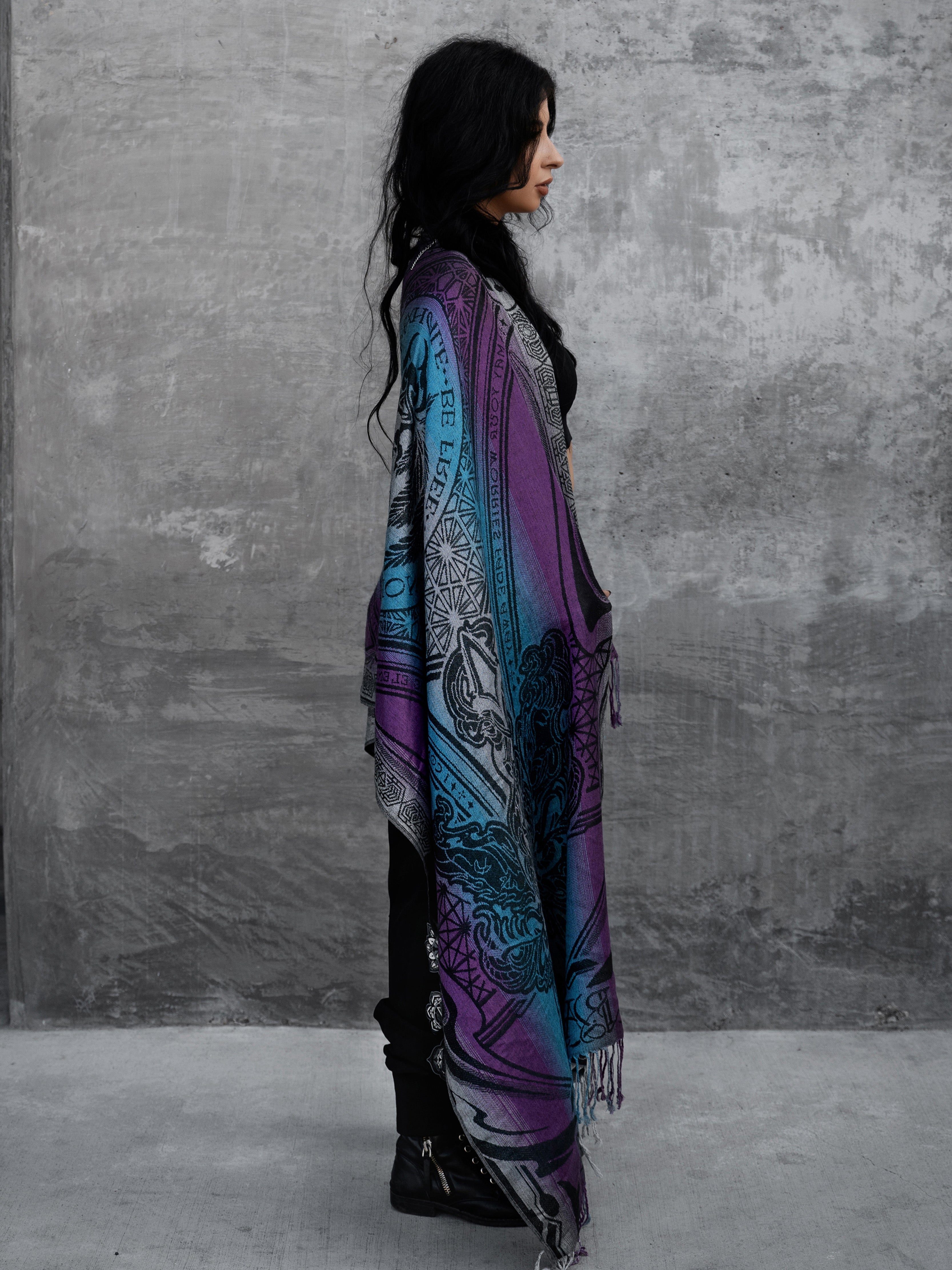 RESTOCKED ✦ CONVENE WITH THE ELEMENTS ✦ Amethyst Gradient ✦ Festival Shawl Shawls