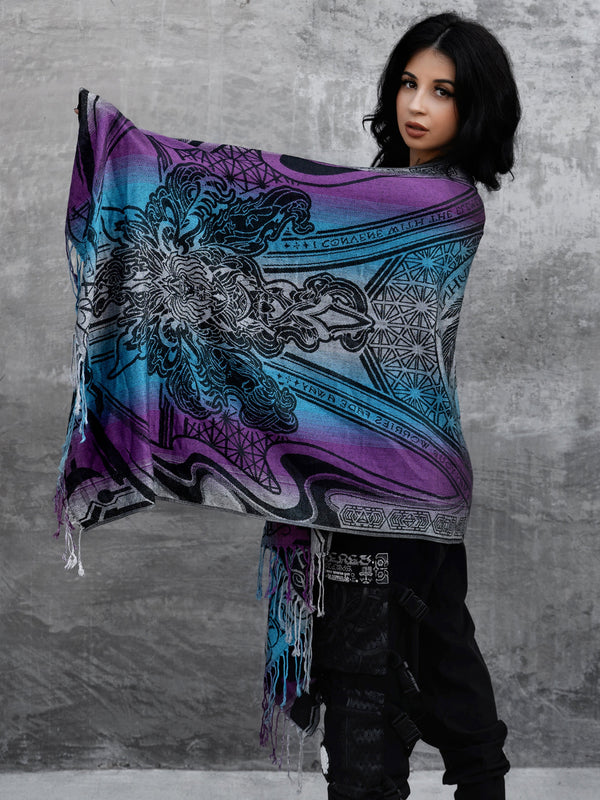 RESTOCKED ✦ CONVENE WITH THE ELEMENTS ✦ Amethyst Gradient ✦ Festival Shawl Shawls