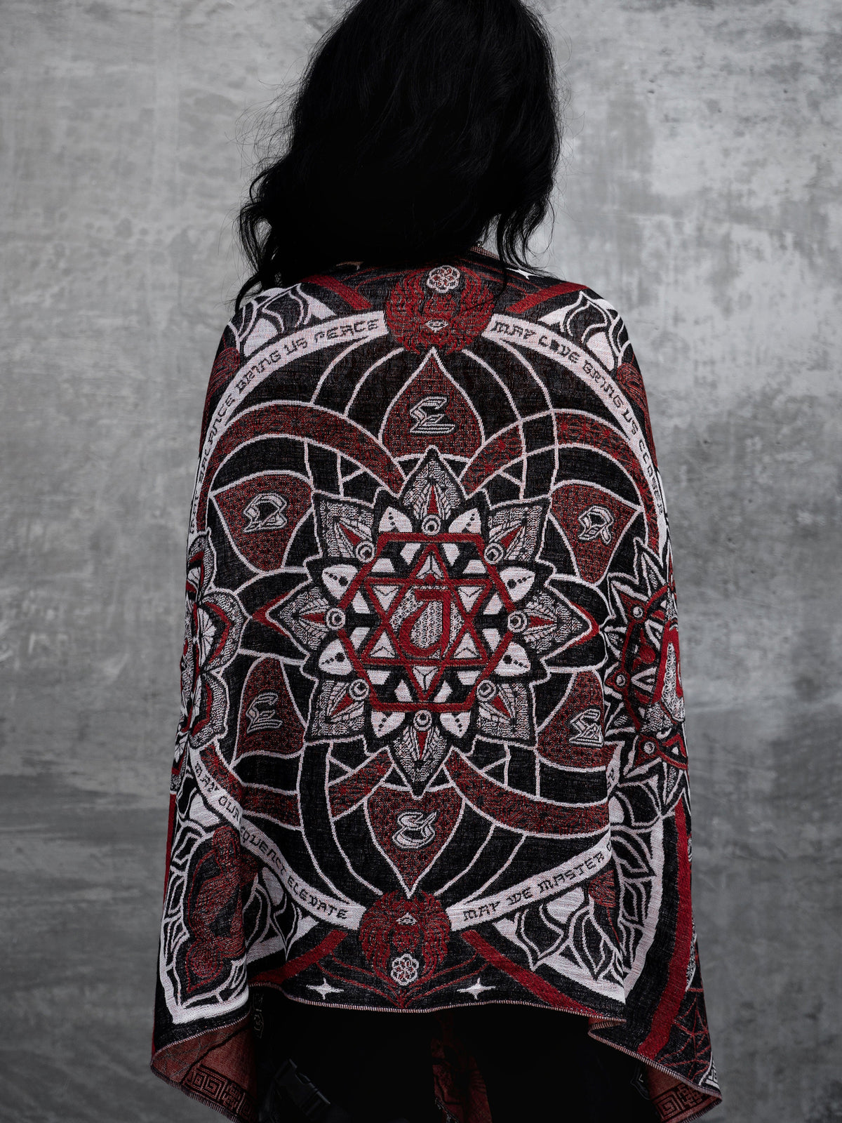 RESTOCKED ✦ HARMONY HEALS • UV REACTIVE RED • Festival Shawl/Scarf Shawl