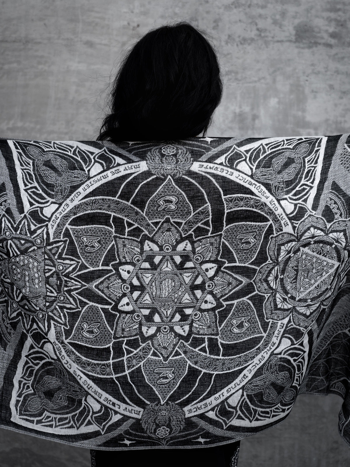 HARMONY HEALS • UV REACTIVE SILVER • Festival Shawl/Scarf Shawl