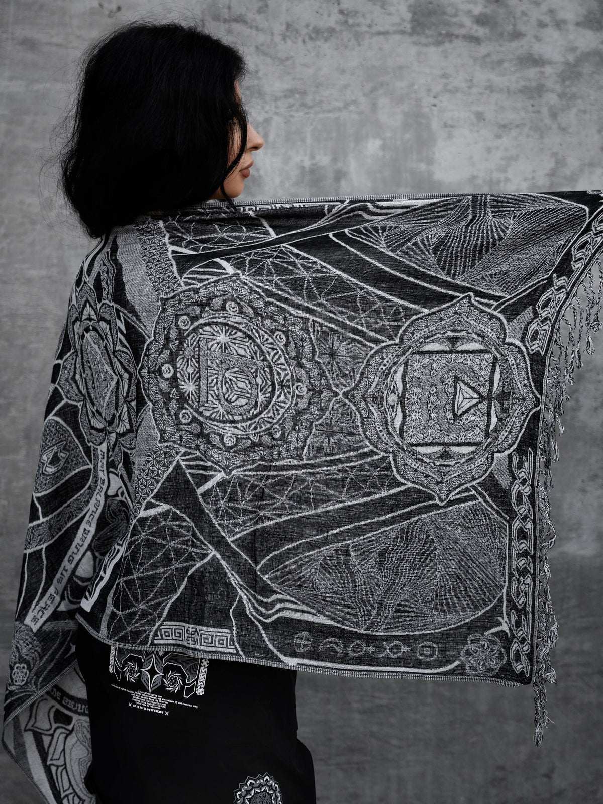 HARMONY HEALS • UV REACTIVE SILVER • Festival Shawl/Scarf Shawl