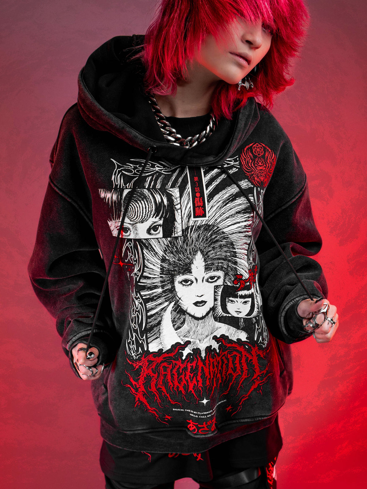 OFFICIAL UZUMAKI ✦ AZAMI'S CURSE ✦ Acidwash Collectible Hoodie Hoodie