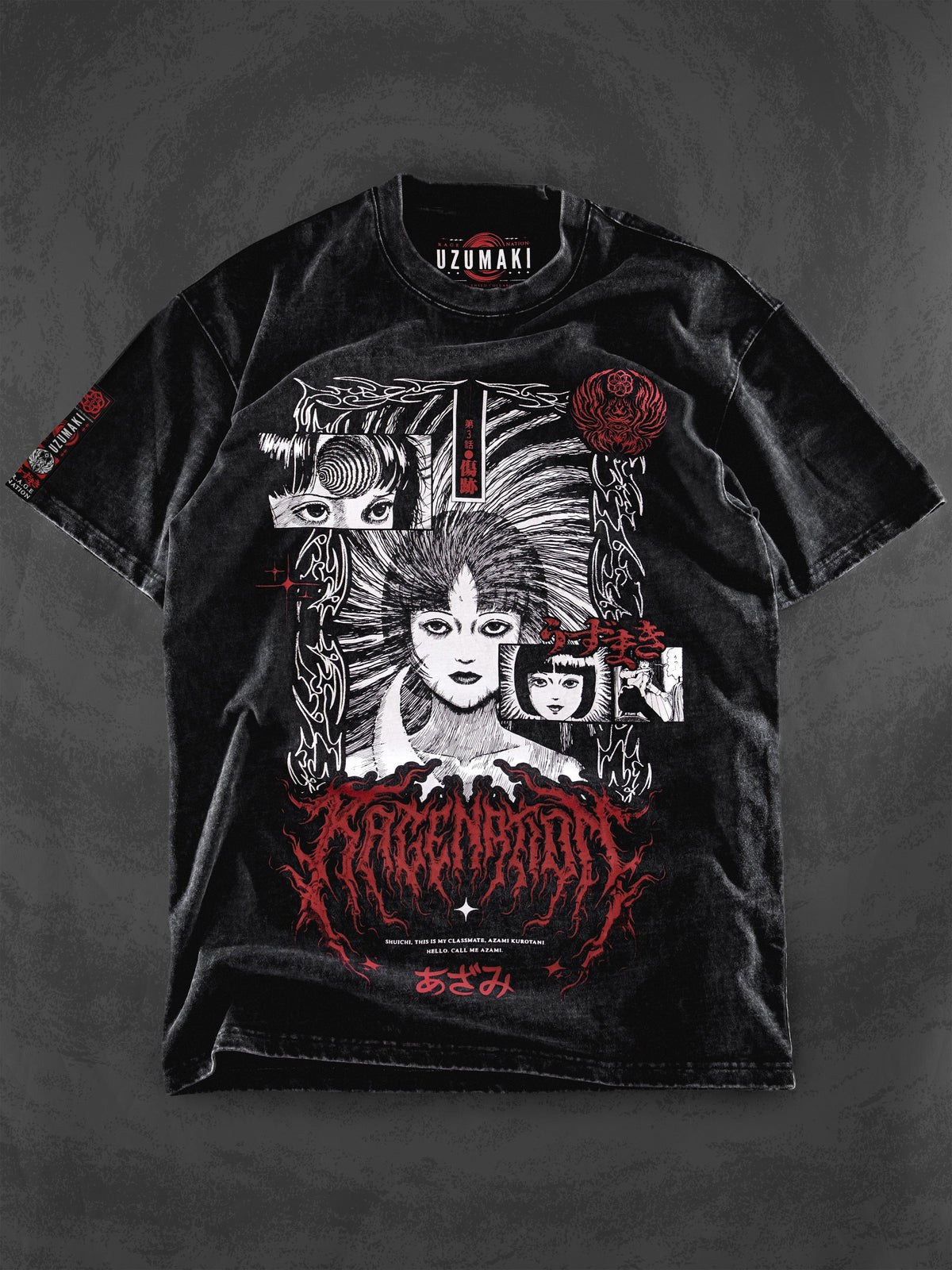 OFFICIAL UZUMAKI ✦ AZAMI’S CURSE ✦ Acidwash Collectible Tee T-Shirt