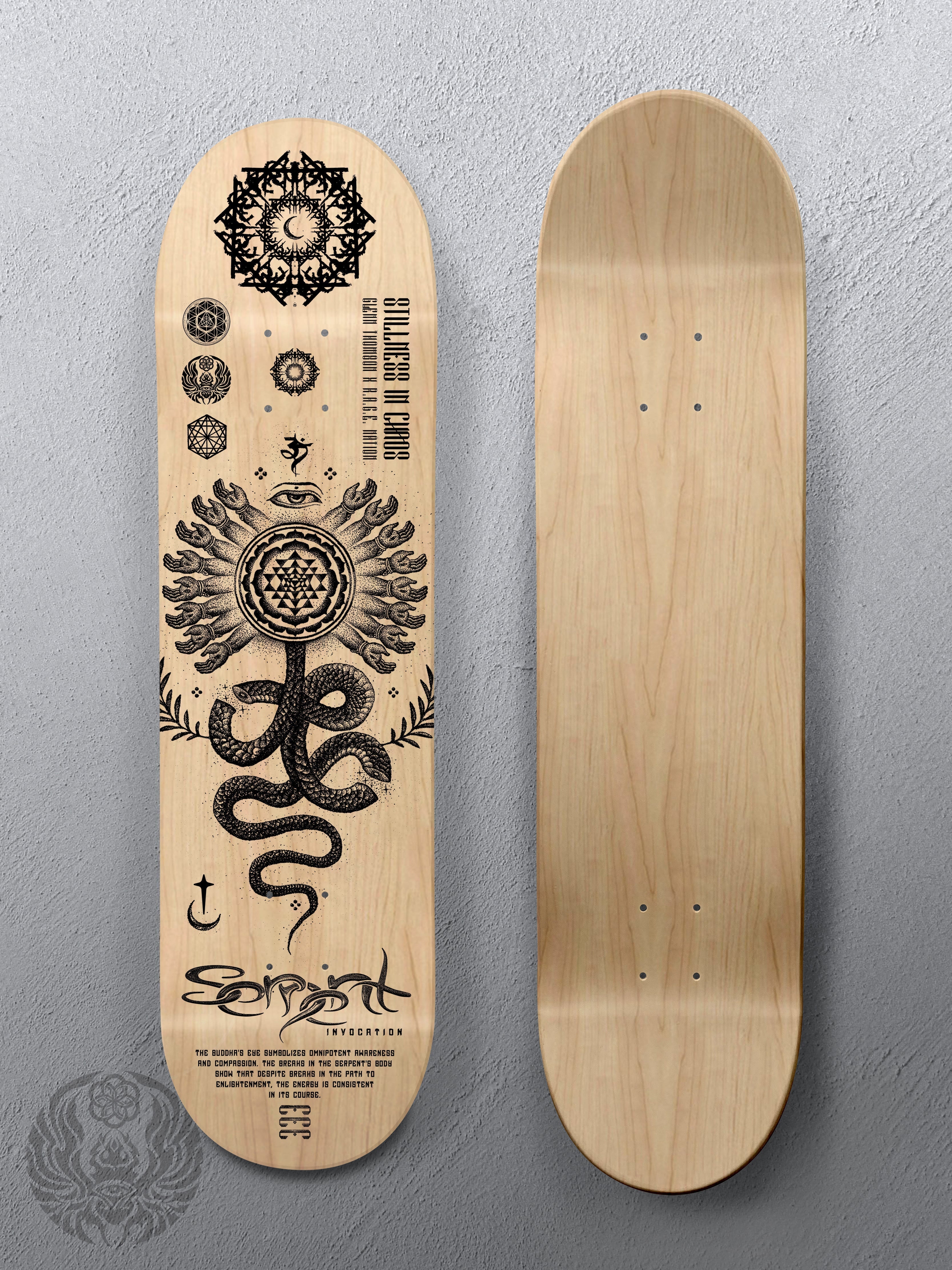 8.25" • SERPENT INVOCATION • Skateboard Deck Skateboard