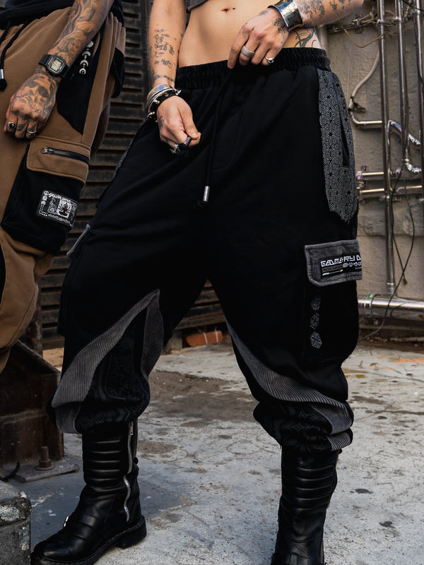 GEOMETRY OF BEING ✦ Black/Gray ✦ Corduroy Flow Joggers Joggers