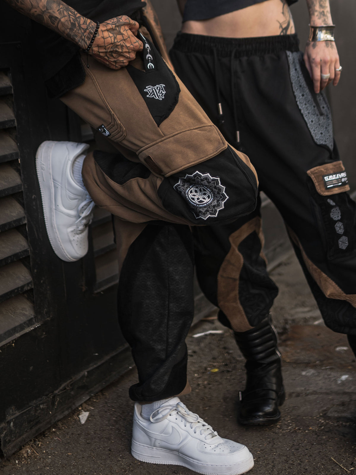 MOKSHA मोक्ष ✦ Tan/Black ✦ Corduroy Flow Joggers Joggers