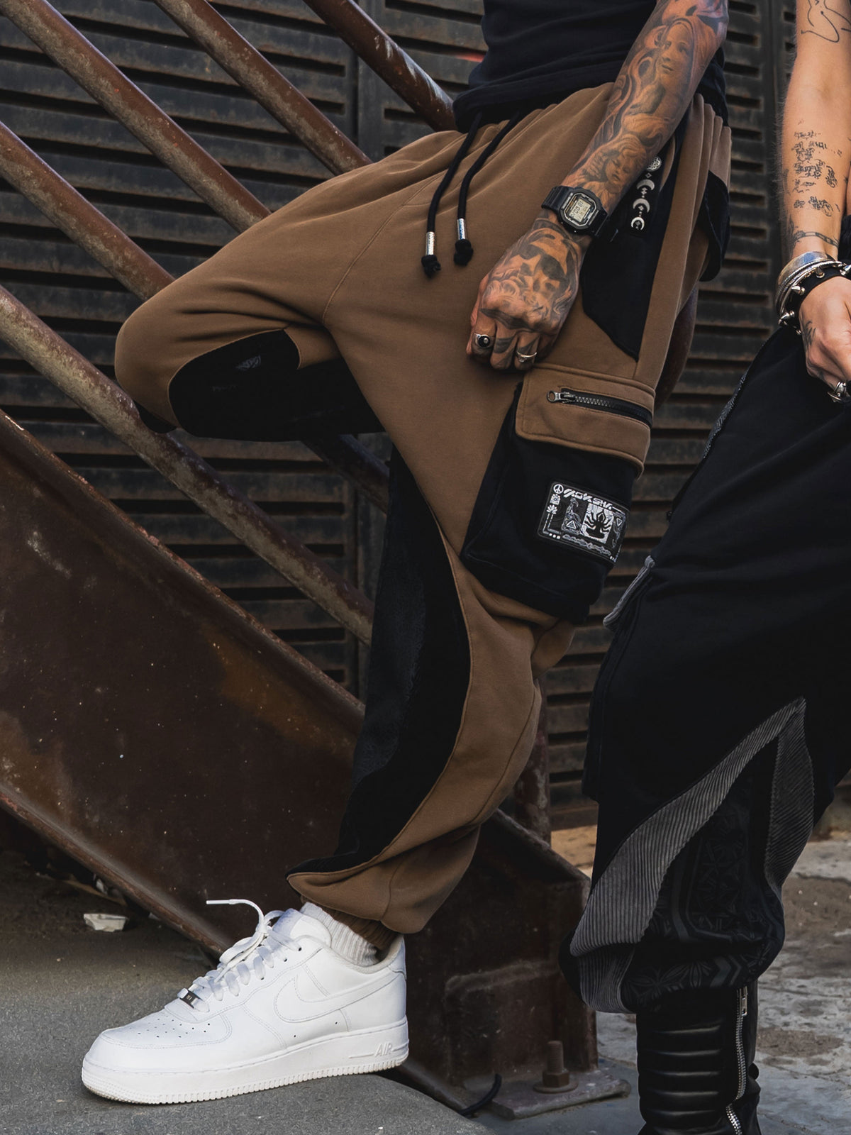 MOKSHA मोक्ष ✦ Tan/Black ✦ Corduroy Flow Joggers Joggers