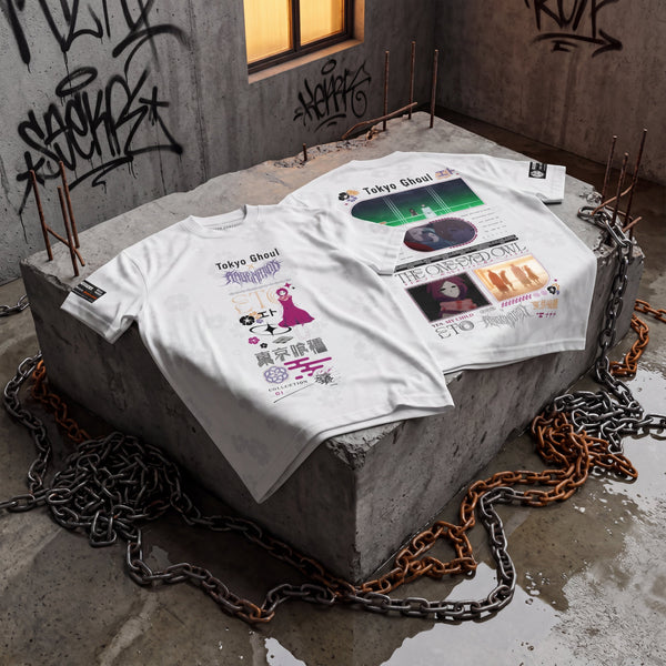 OFFICIAL TOKYO GHOUL ✦ HALFBORN ✦ White Collectible Tee T-Shirt