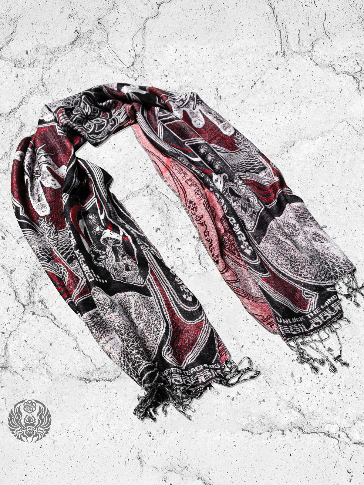 RESTOCKED ✦ GOLDEN TEACHERS V1 • RUBY • UV-Reactive Festival Shawl/Scarf Shawl