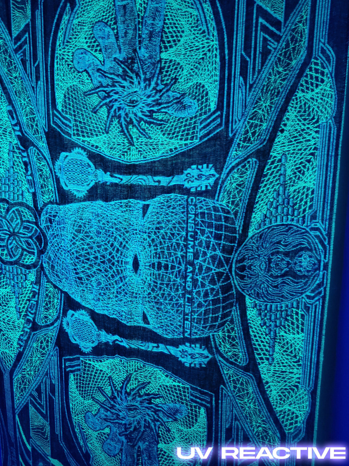 RESTOCKED ✦ GOLDEN TEACHERS V1 • UV GREEN • Festival Shawl/Scarf Shawl