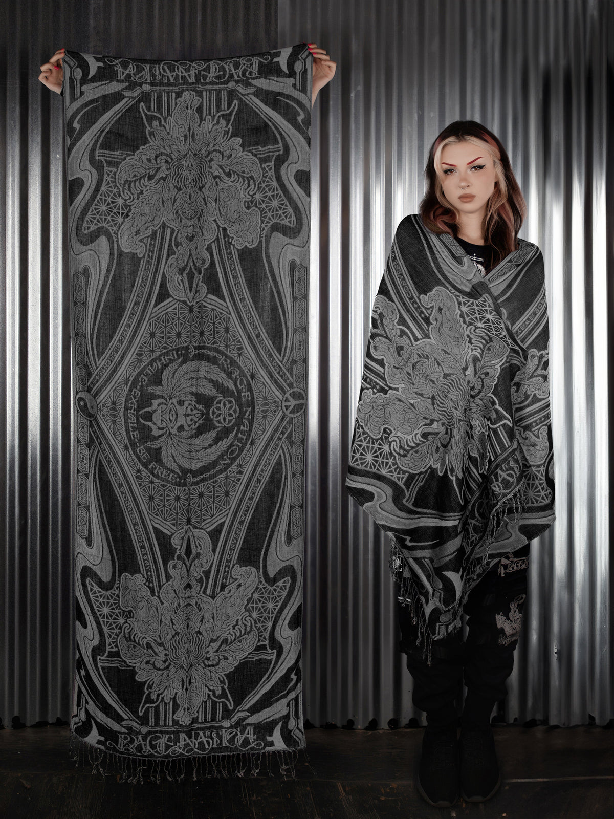 CONVENE WITH THE ELEMENTS ✦ PLATINUM MIST ✦ Festival Shawl Shawls