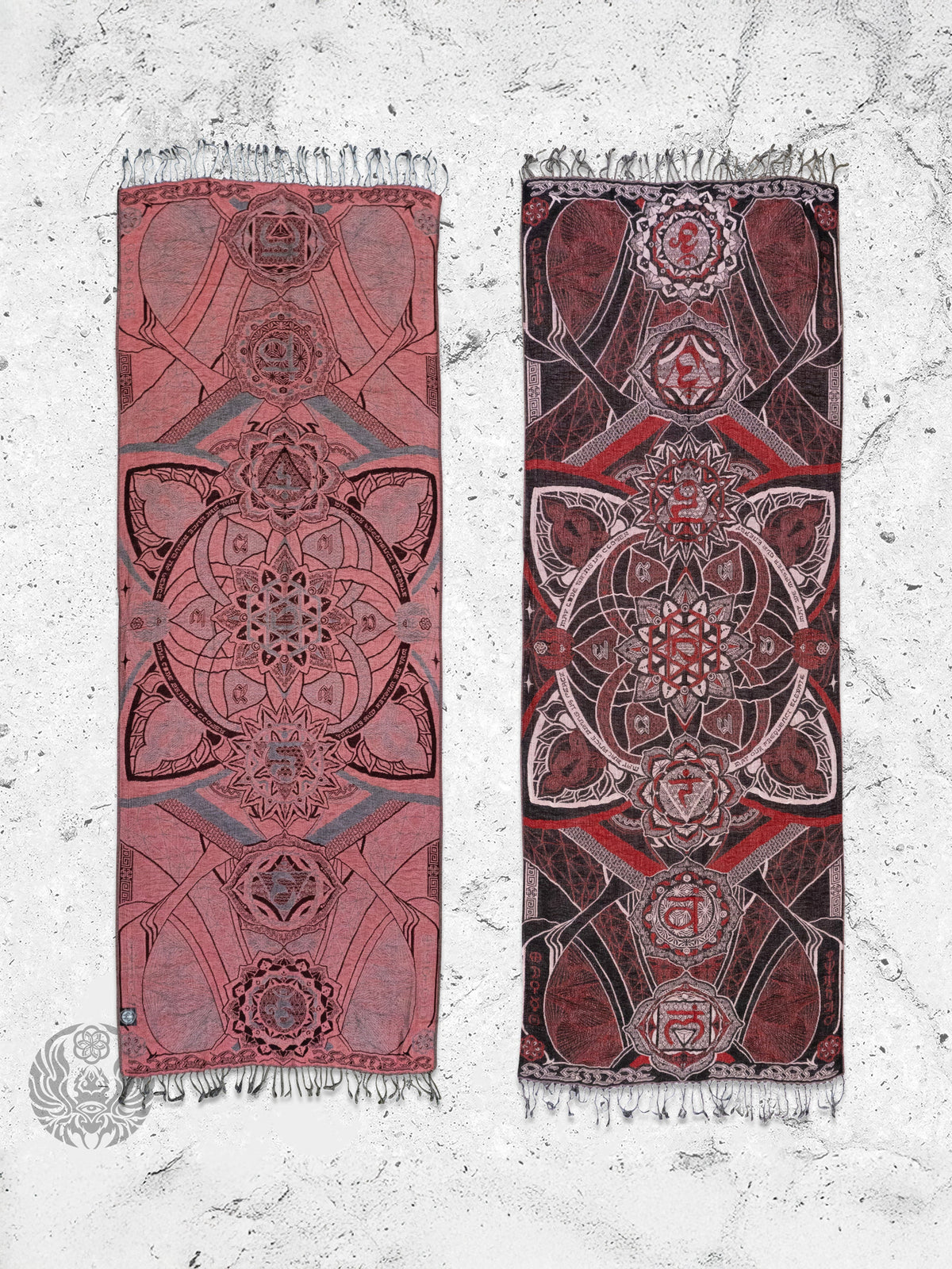 RESTOCKED ✦ HARMONY HEALS • UV REACTIVE RED • Festival Shawl/Scarf Shawl