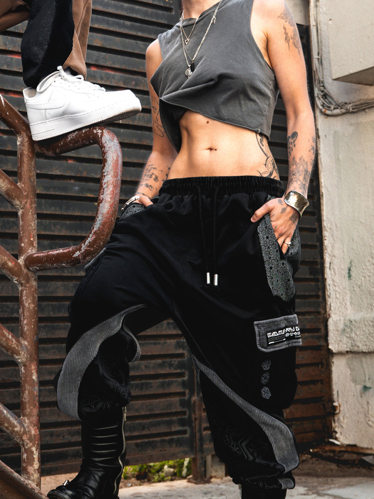 GEOMETRY OF BEING ✦ Black/Gray ✦ Corduroy Flow Joggers Joggers