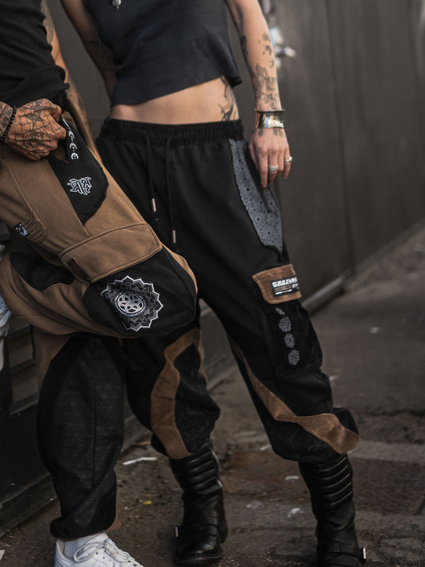 GEOMETRY OF BEING ✦ Tan/Black ✦ Corduroy Flow Joggers Joggers