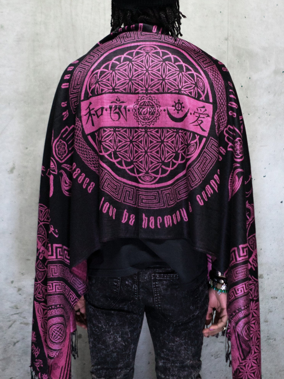 LOVE IS LAW ✦ NEON PINK ✦ Reversible Festival Shawl/Scarf Shawls