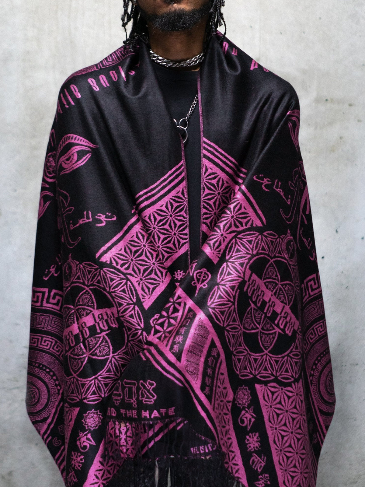LOVE IS LAW ✦ NEON PINK ✦ Reversible Festival Shawl/Scarf Shawls