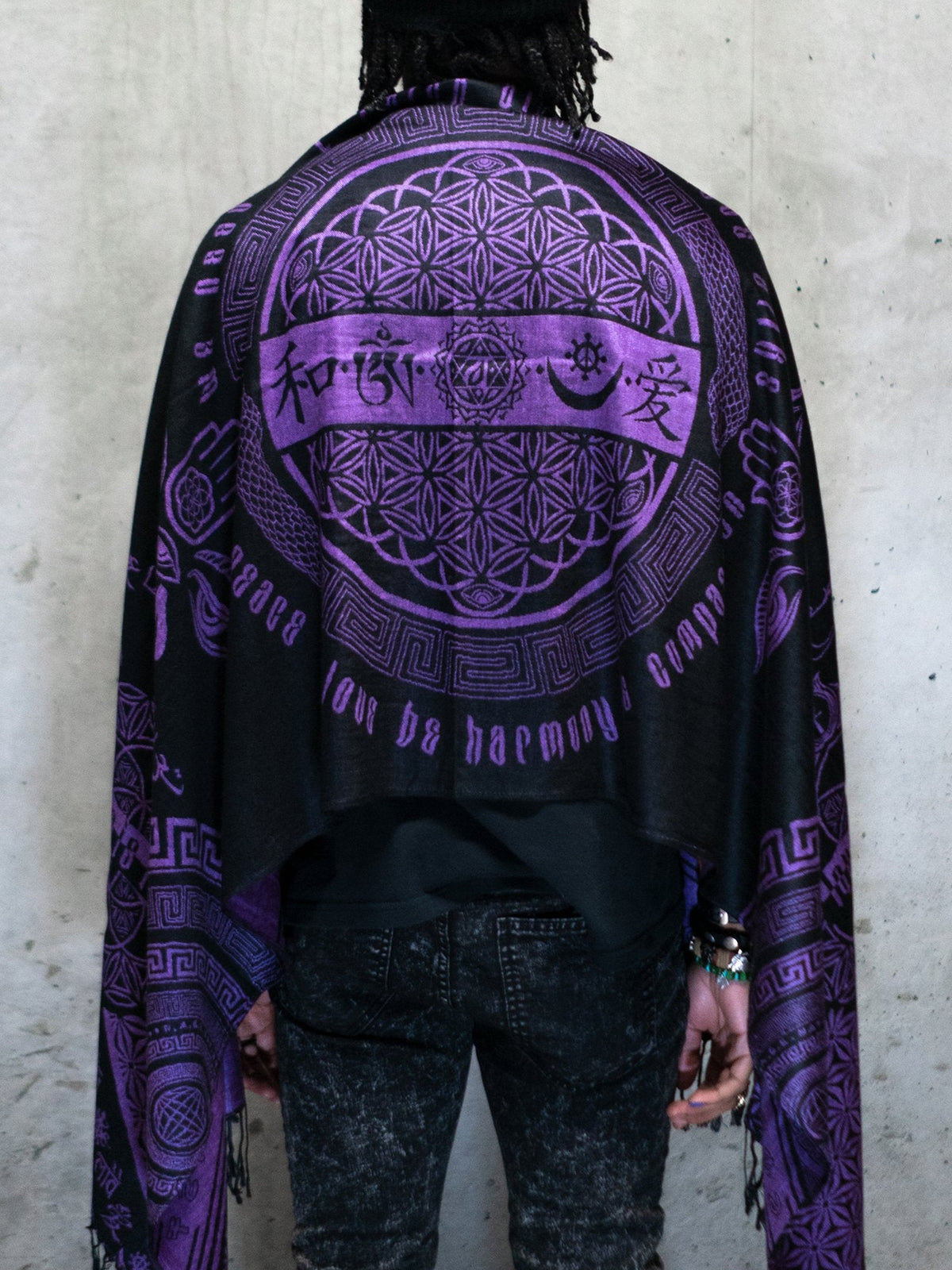 RESTOCKED ✦ LOVE IS LAW • INDIGO • Reversible Festival Shawl/Scarf Shawls