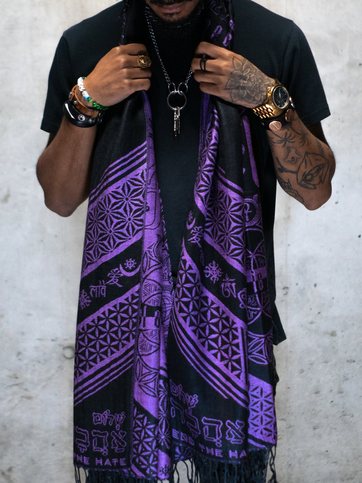 RESTOCKED ✦ LOVE IS LAW • INDIGO • Reversible Festival Shawl/Scarf Shawls