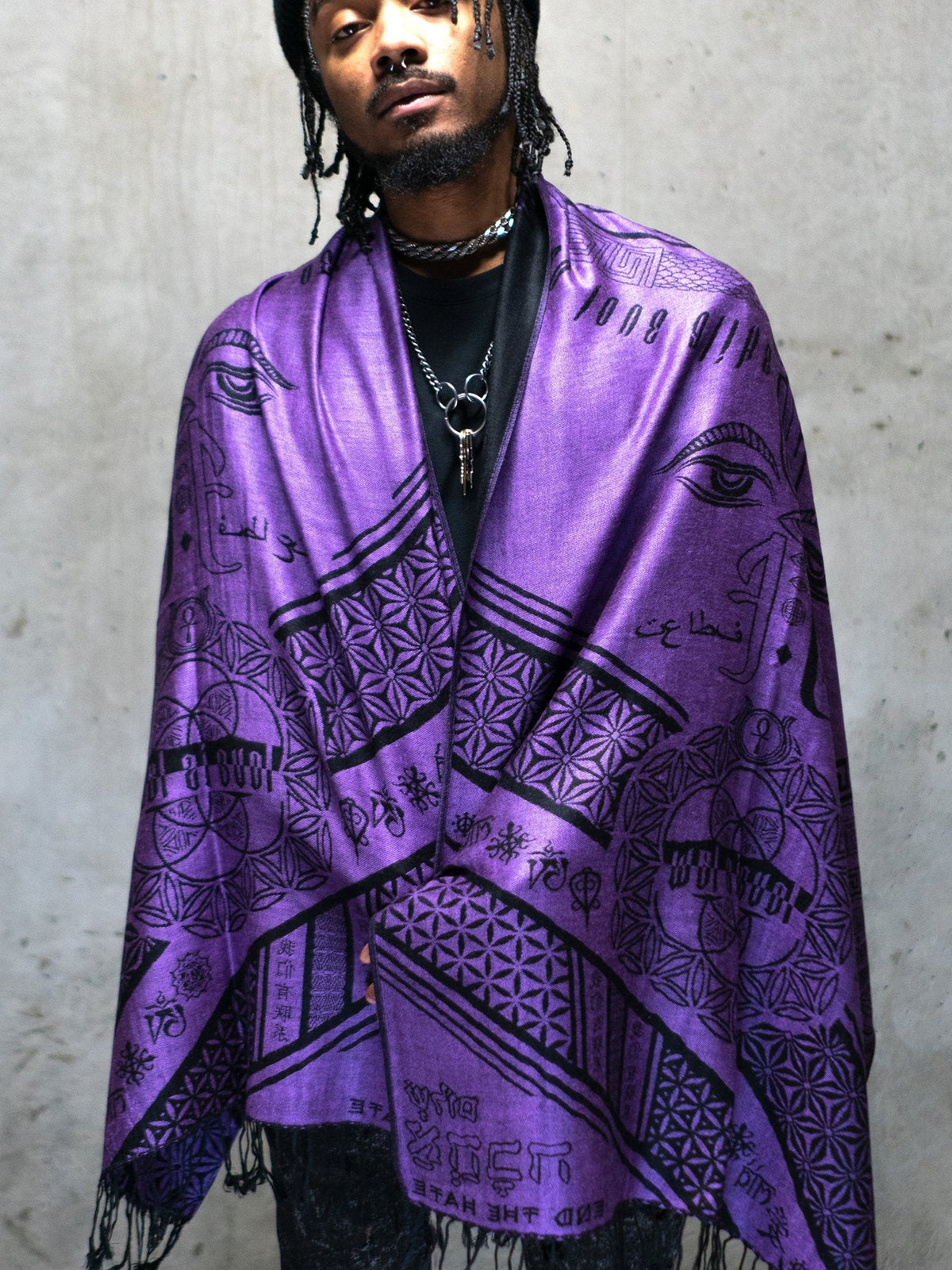RESTOCKED ✦ LOVE IS LAW • INDIGO • Reversible Festival Shawl/Scarf Shawls