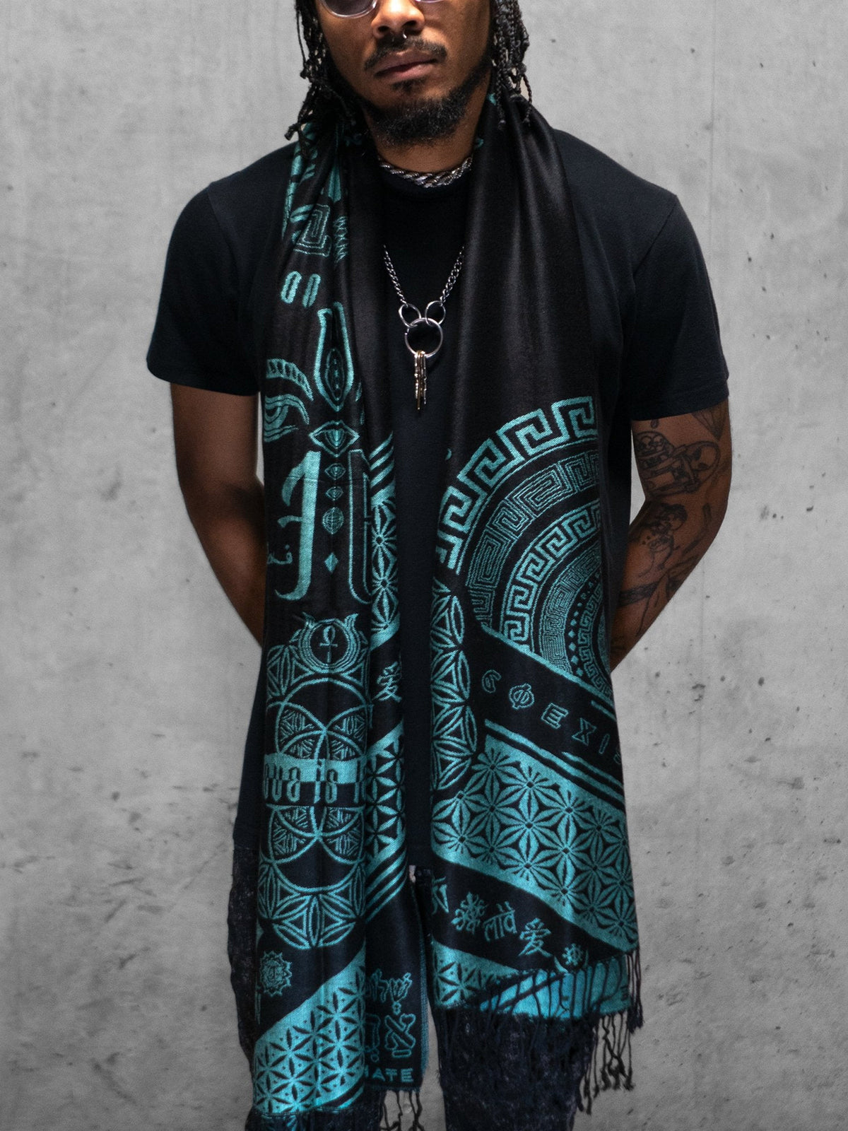 RESTOCKED ✦ LOVE IS LAW ✦ AQUAMARINE ✦ Reversible Festival Shawl/Scarf Shawls