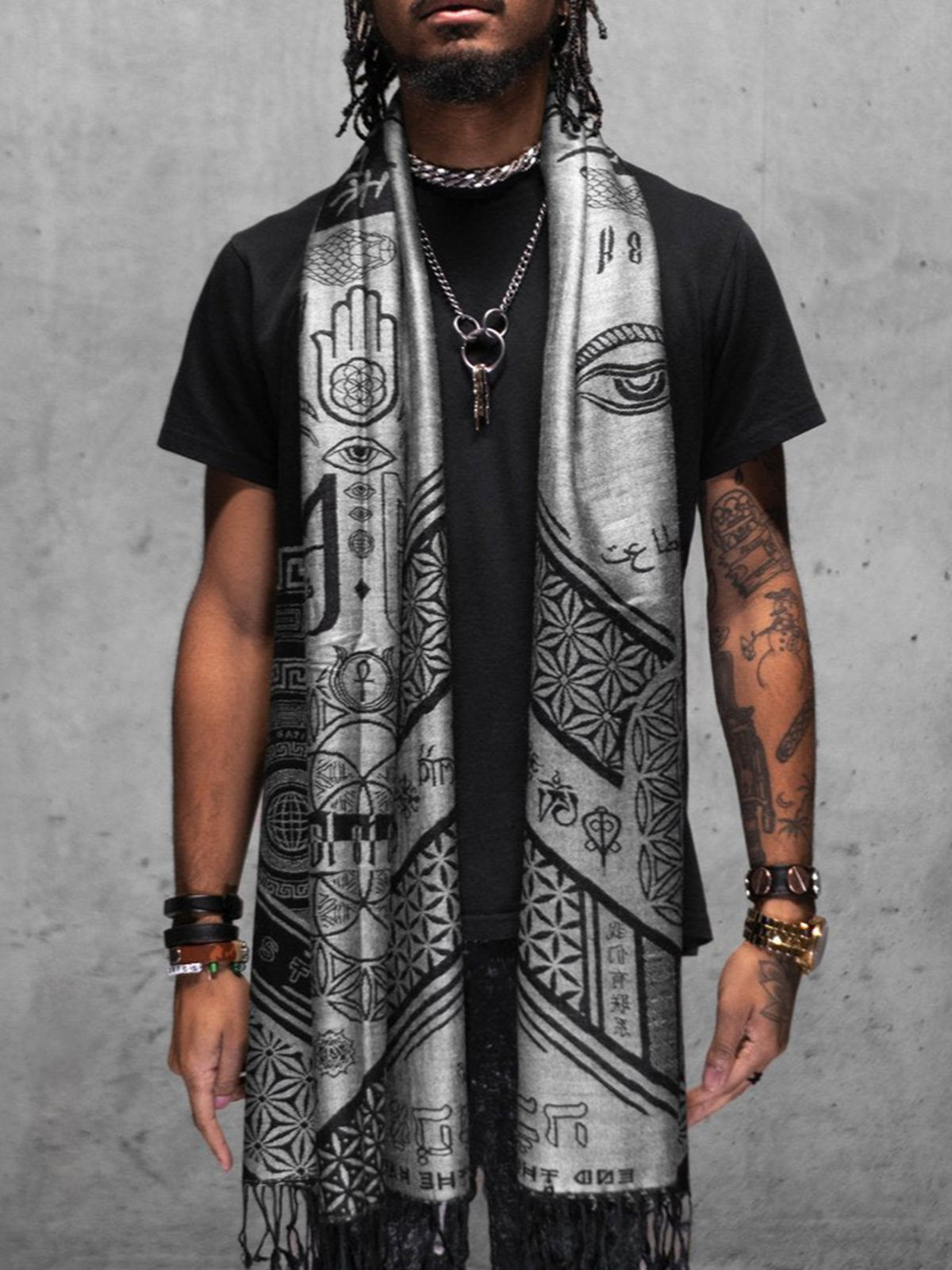 RESTOCKED ✦ LOVE IS LAW ✦ SILVER ✦ Reversible Festival Shawl/Scarf Shawls