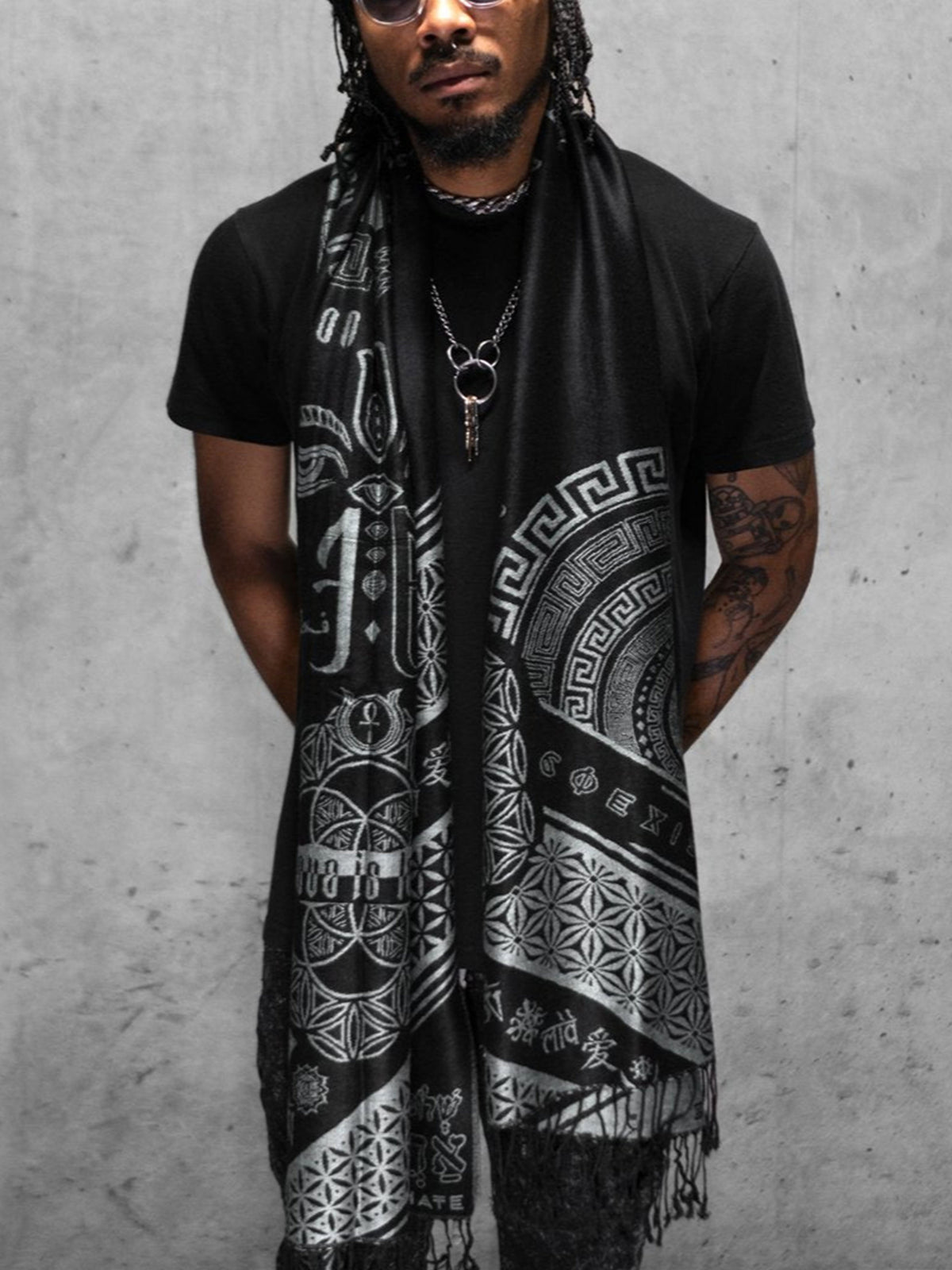 RESTOCKED ✦ LOVE IS LAW ✦ SILVER ✦ Reversible Festival Shawl/Scarf Shawls