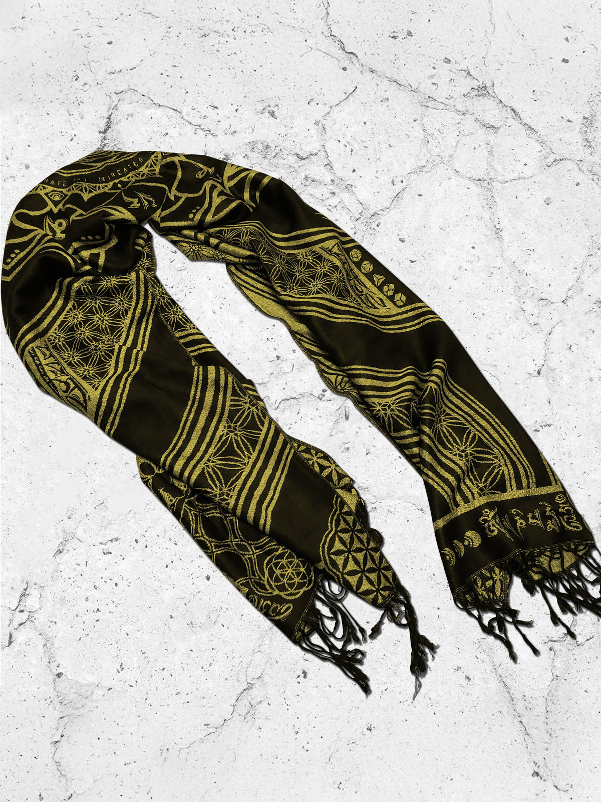MANTRA • GOLD • Reversible Festival Shawl/Scarf Shawls