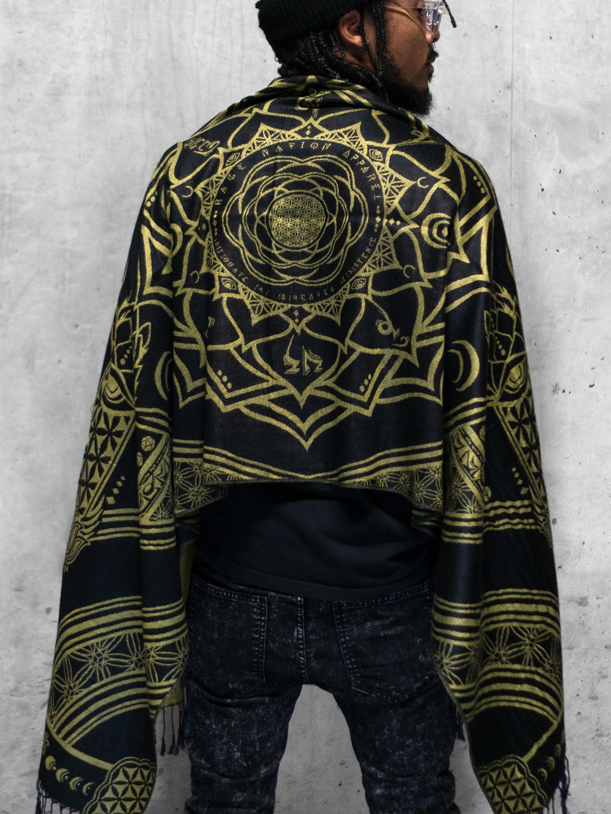 MANTRA • GOLD • Reversible Festival Shawl/Scarf Shawls