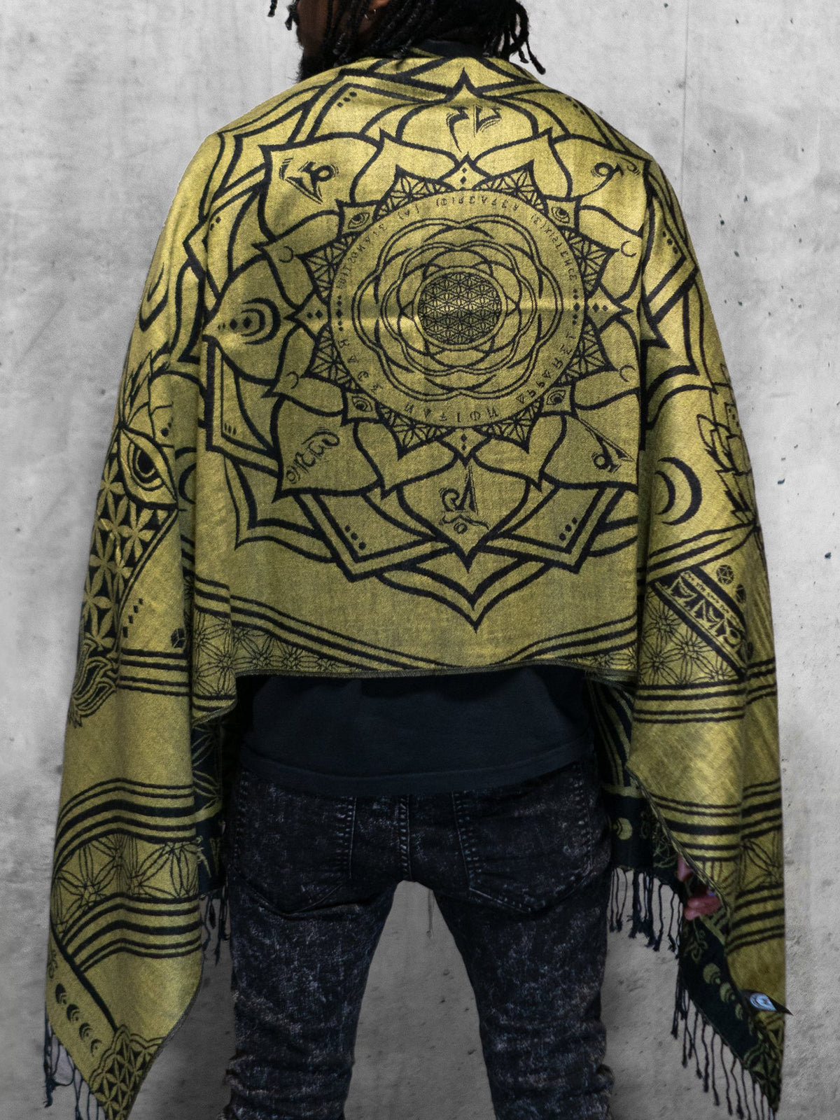 MANTRA • GOLD • Reversible Festival Shawl/Scarf Shawls