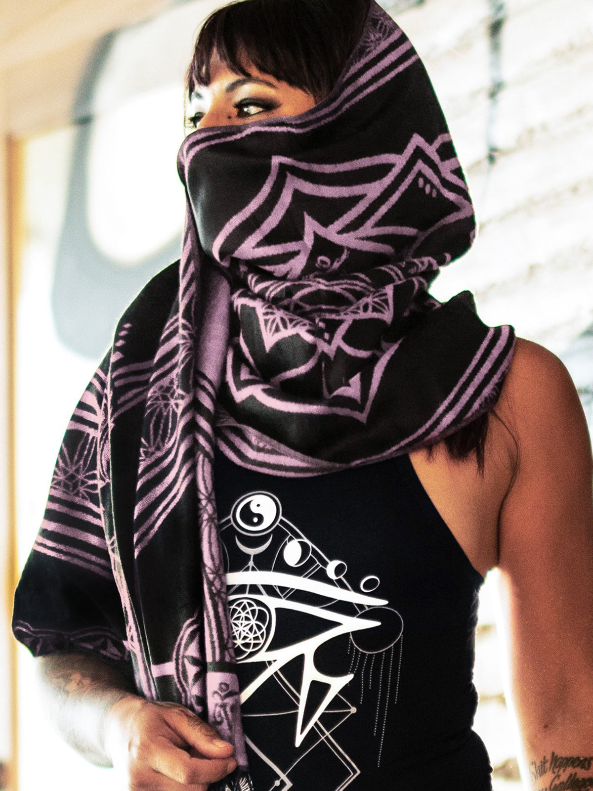 MANTRA • ICE PINK • Reversible Festival Shawl/Scarf Shawls