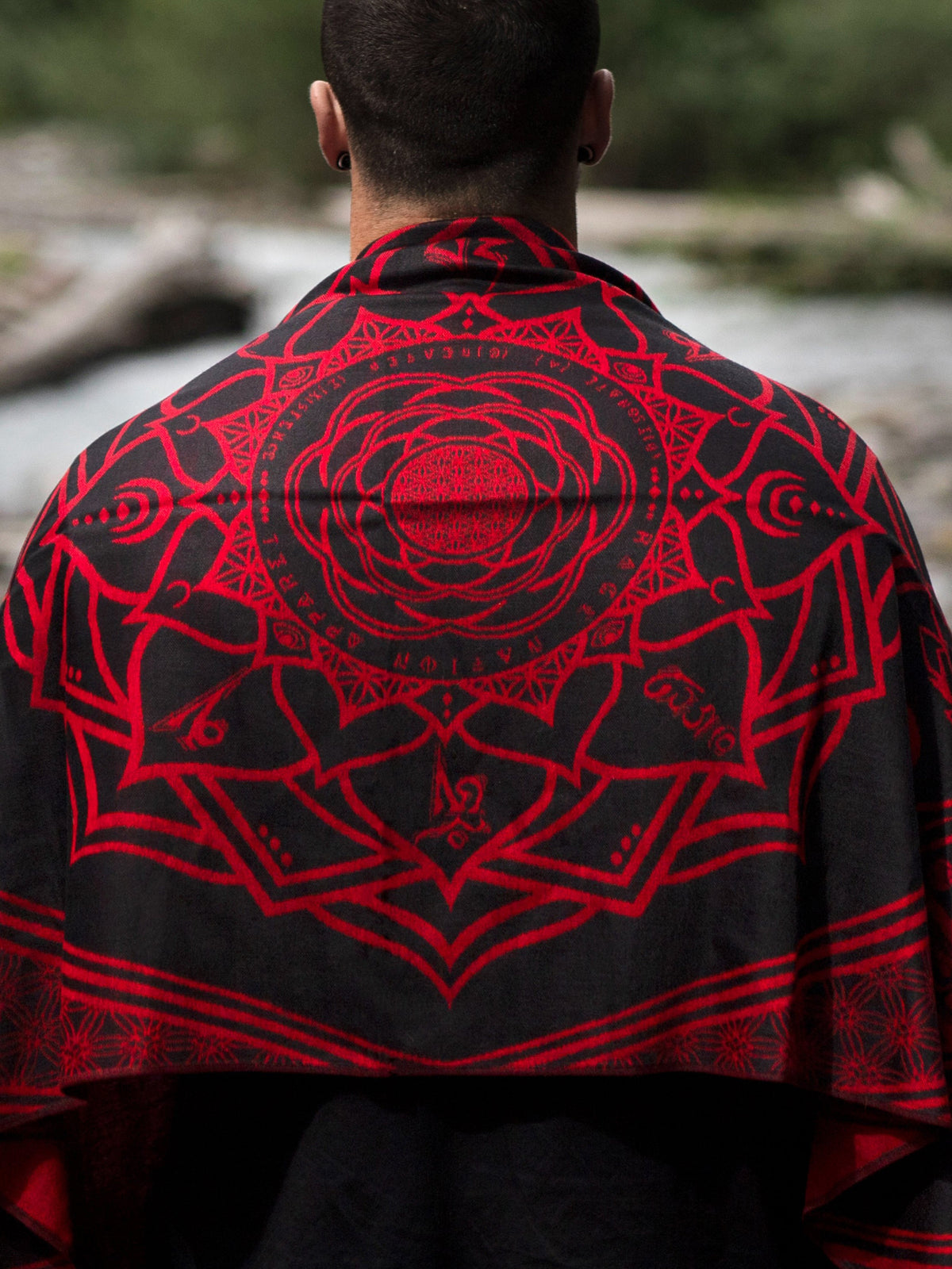 MANTRA • CRIMSON • Reversible Festival Shawl/Scarf Shawls