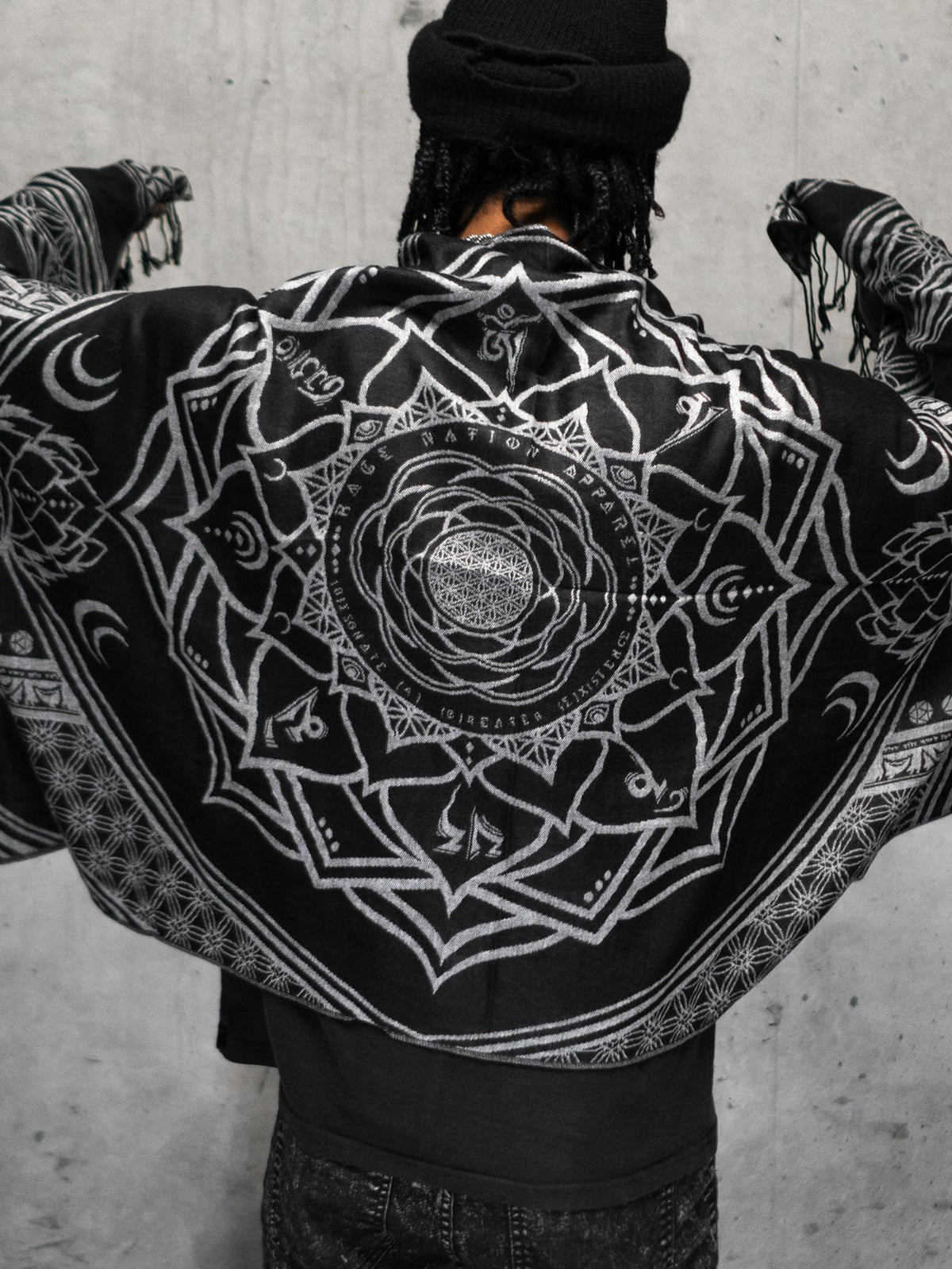 MANTRA • SILVER • Reversible Festival Shawl/Scarf Shawls