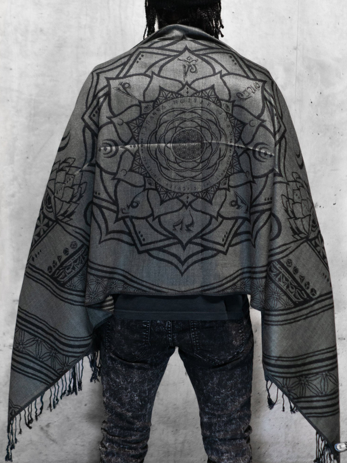 MANTRA • SMOKE • Reversible Festival Shawl/Scarf Shawls