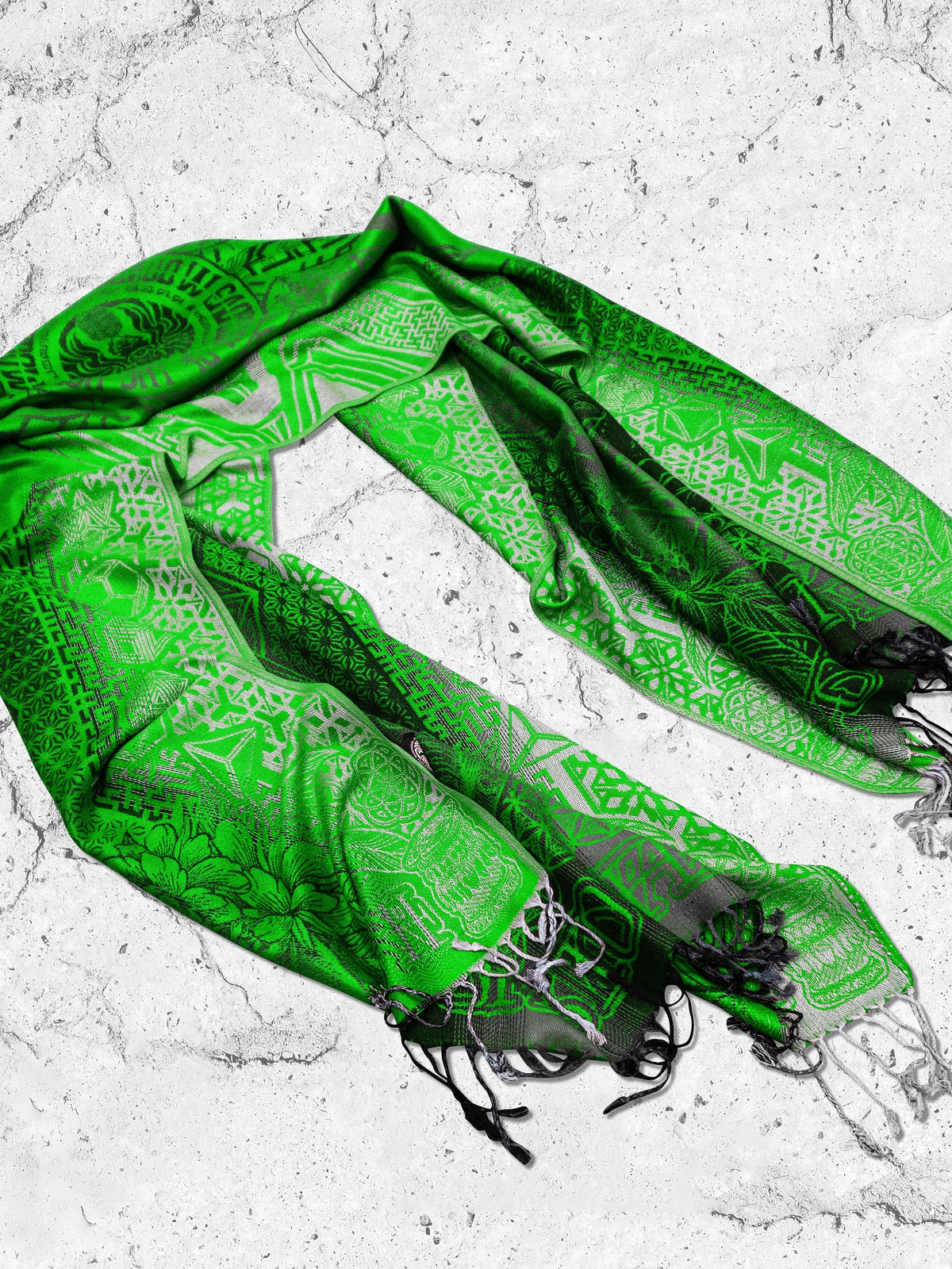 WOUNDS TO WISDOM • Yantrart x Rage Nation • UV-Reactive Gradient Shawl Shawls