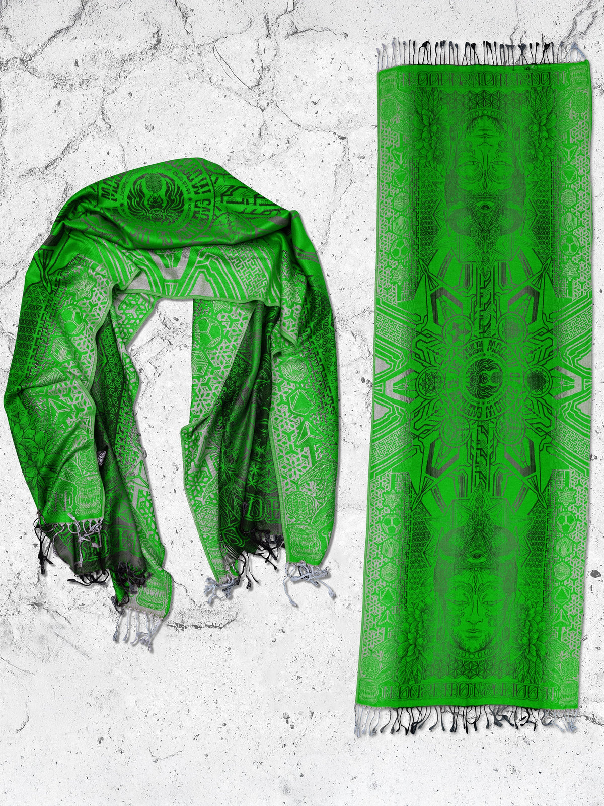 WOUNDS TO WISDOM • Yantrart x Rage Nation • UV-Reactive Gradient Shawl Shawls