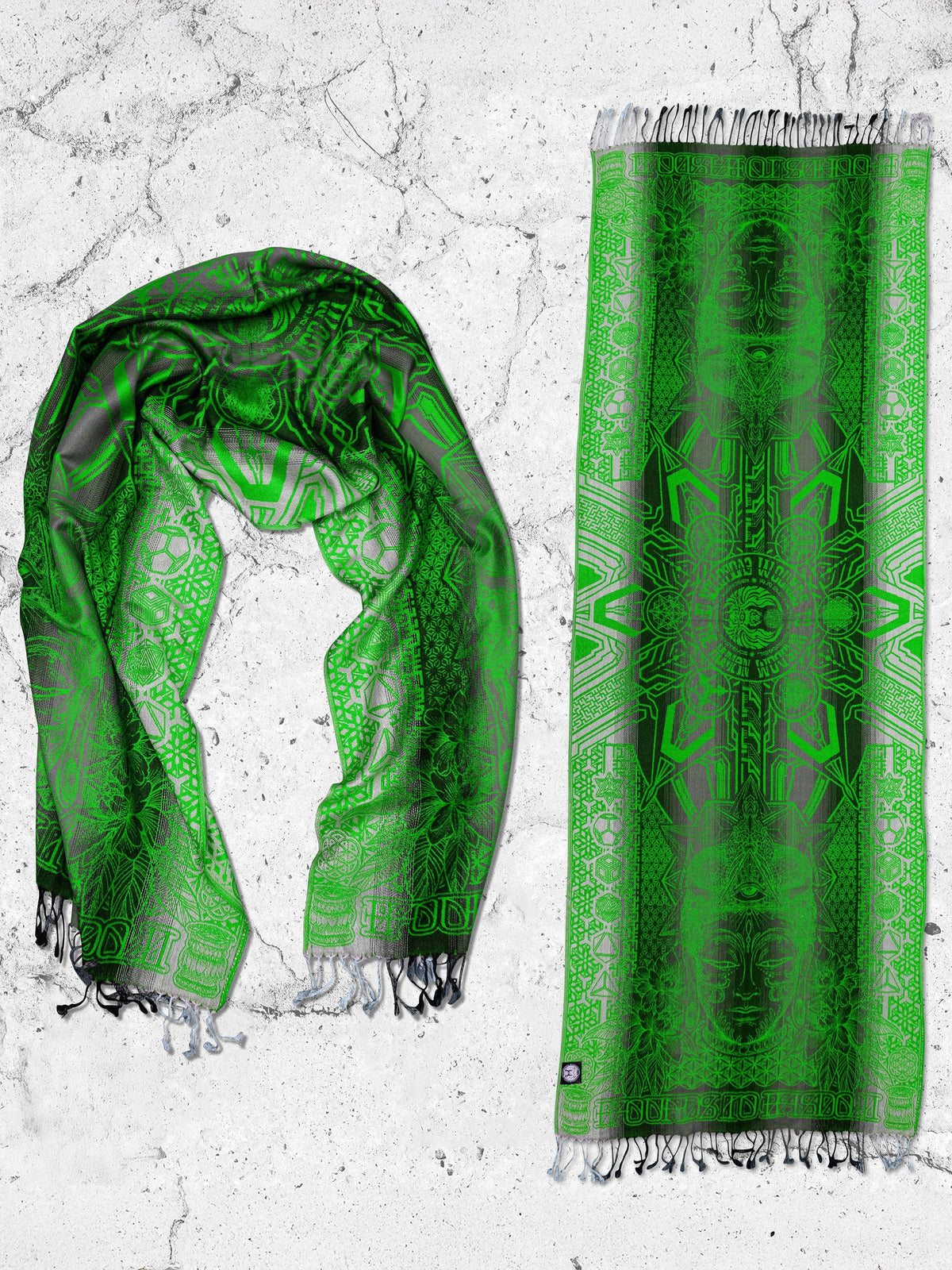 WOUNDS TO WISDOM • Yantrart x Rage Nation • UV-Reactive Gradient Shawl Shawls