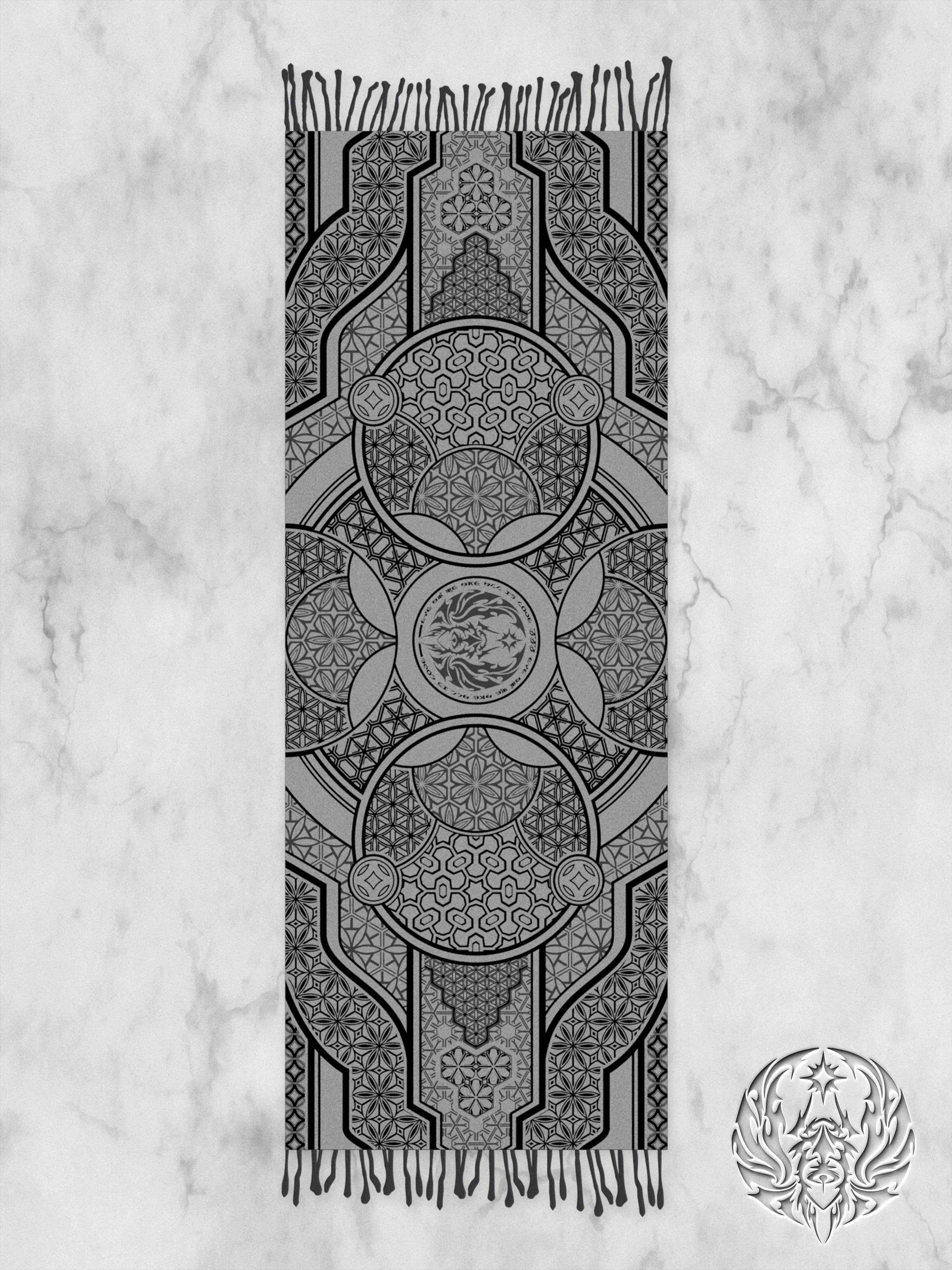 GEOMETRY OF BEING ✦ White Festival Shawl Shawls