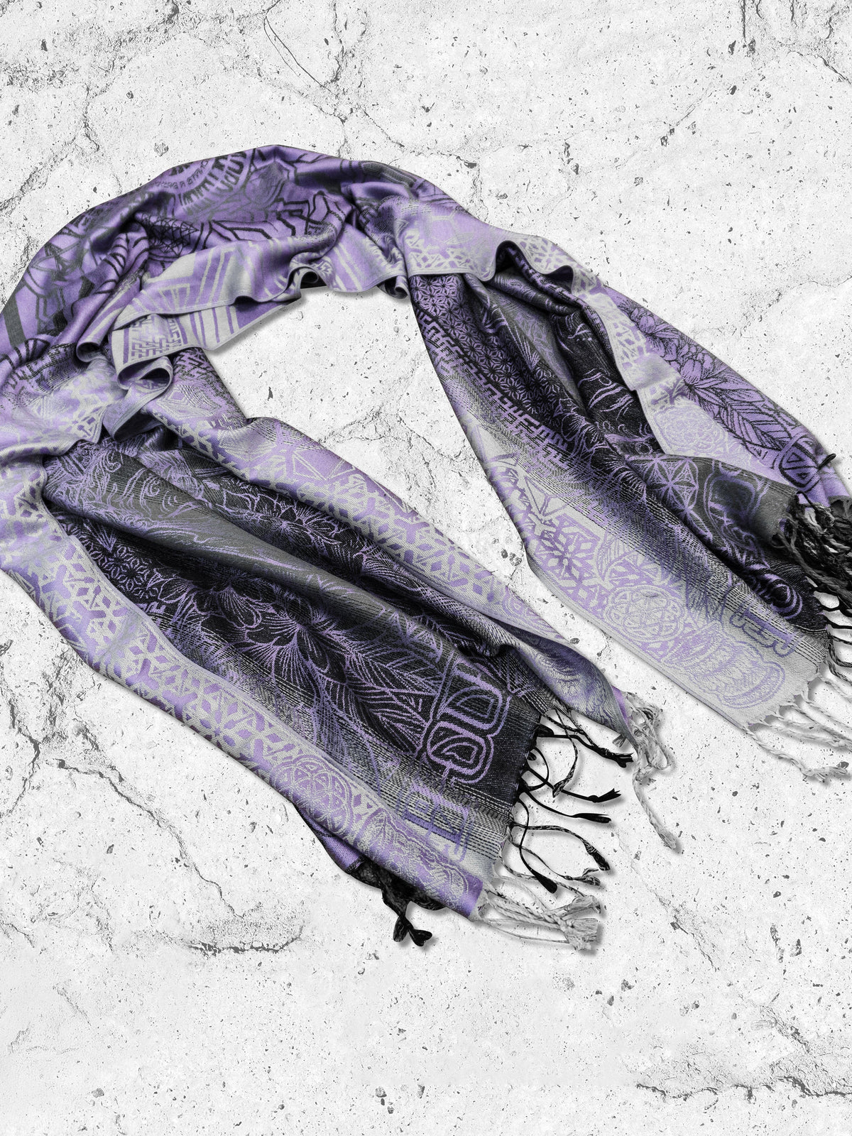 WOUNDS TO WISDOM • Yantrart x Rage Nation • Purple Gradient Shawl Shawls