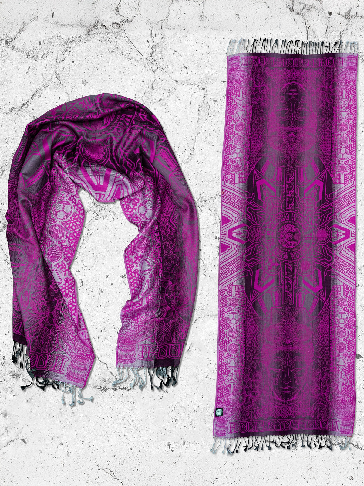 WOUNDS TO WISDOM • Yantrart x Rage Nation • Pink Gradient Shawl Shawls