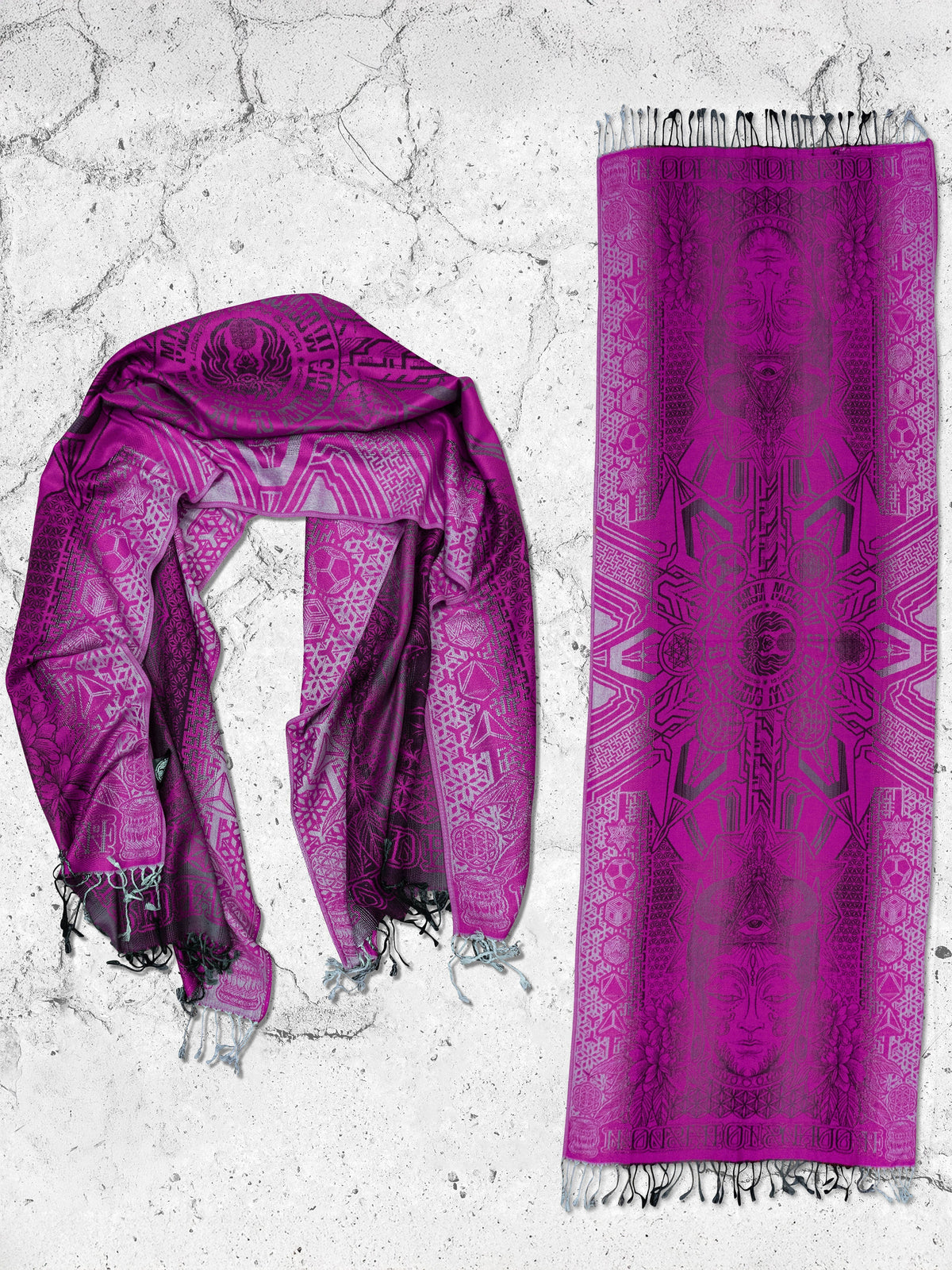 WOUNDS TO WISDOM • Yantrart x Rage Nation • Pink Gradient Shawl Shawls