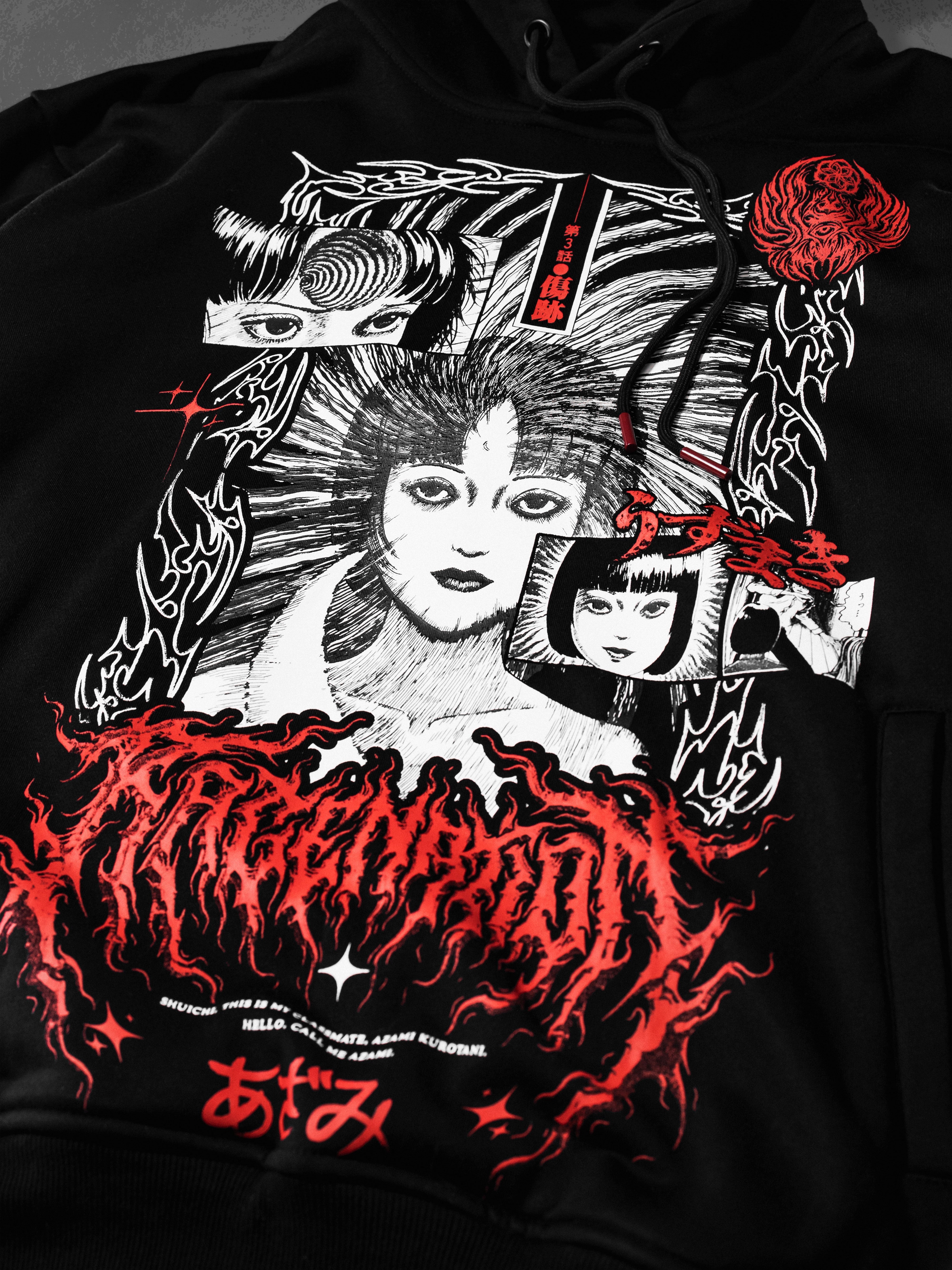 OFFICIAL UZUMAKI ✦ AZAMI'S CURSE ✦ BLACK/RED ✦ Collectible Hoodie Hoodie