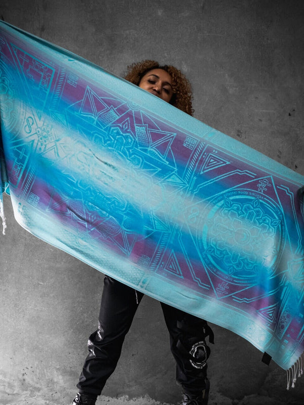 TEAL AMETHYST DHARMA • Reversible Festival Shawl/Scarf Shawls