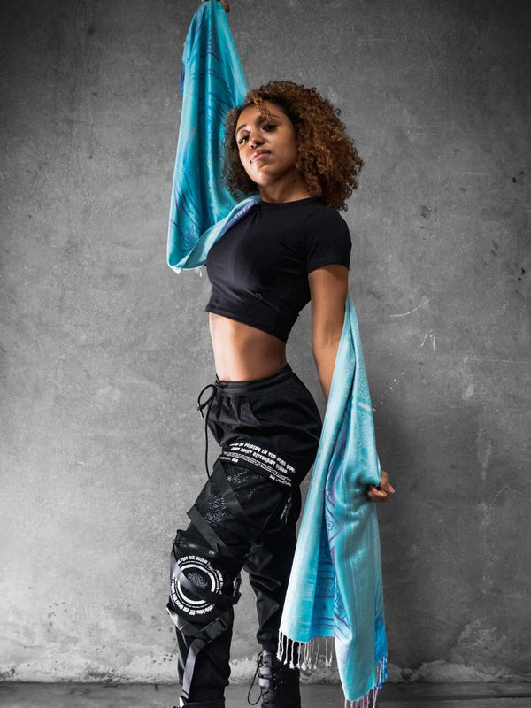 TEAL AMETHYST DHARMA • Reversible Festival Shawl/Scarf Shawls